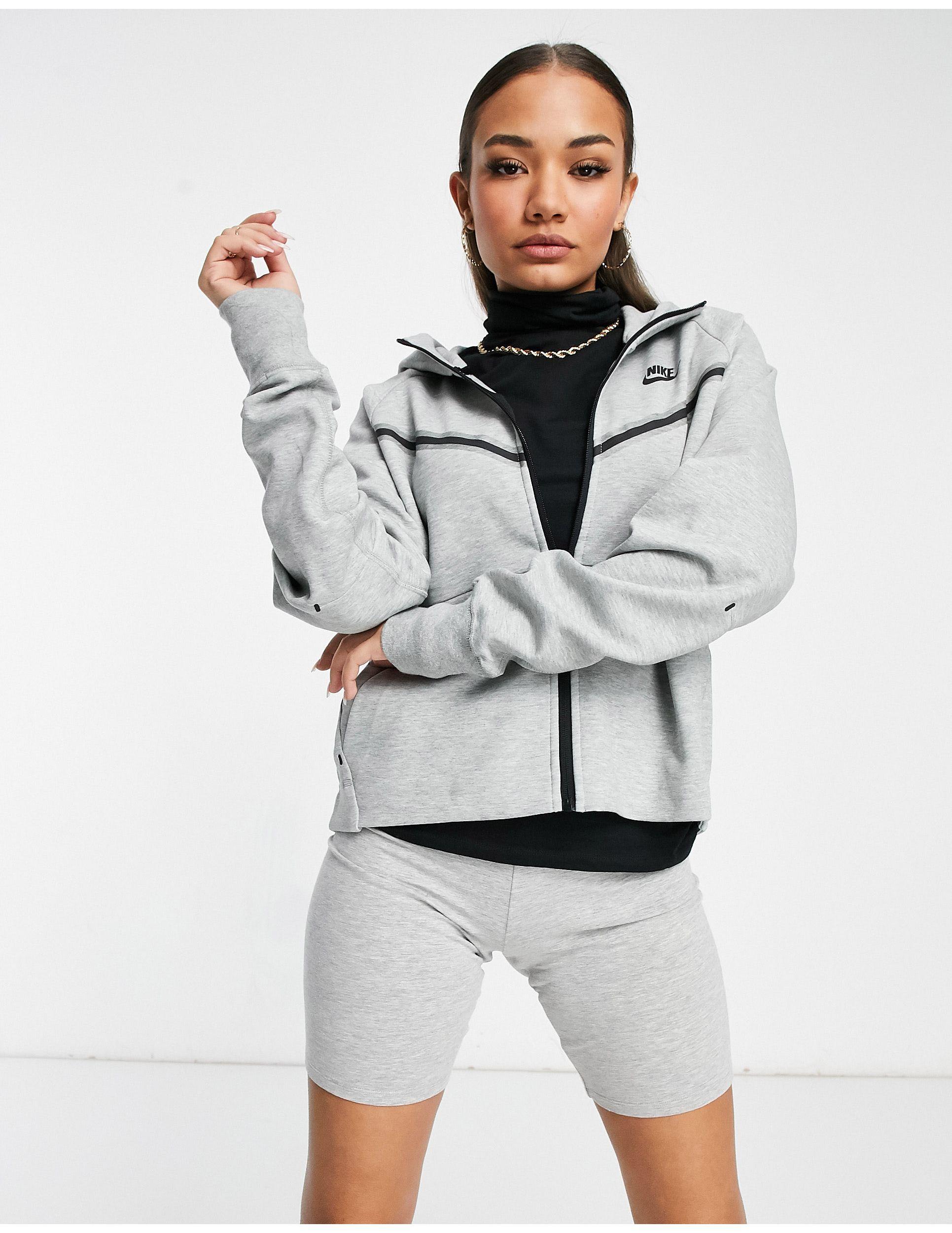 Nike Tech Fleece Hoodie in Dark Grey Heather/Black (Gray) - Save 44% | Lyst