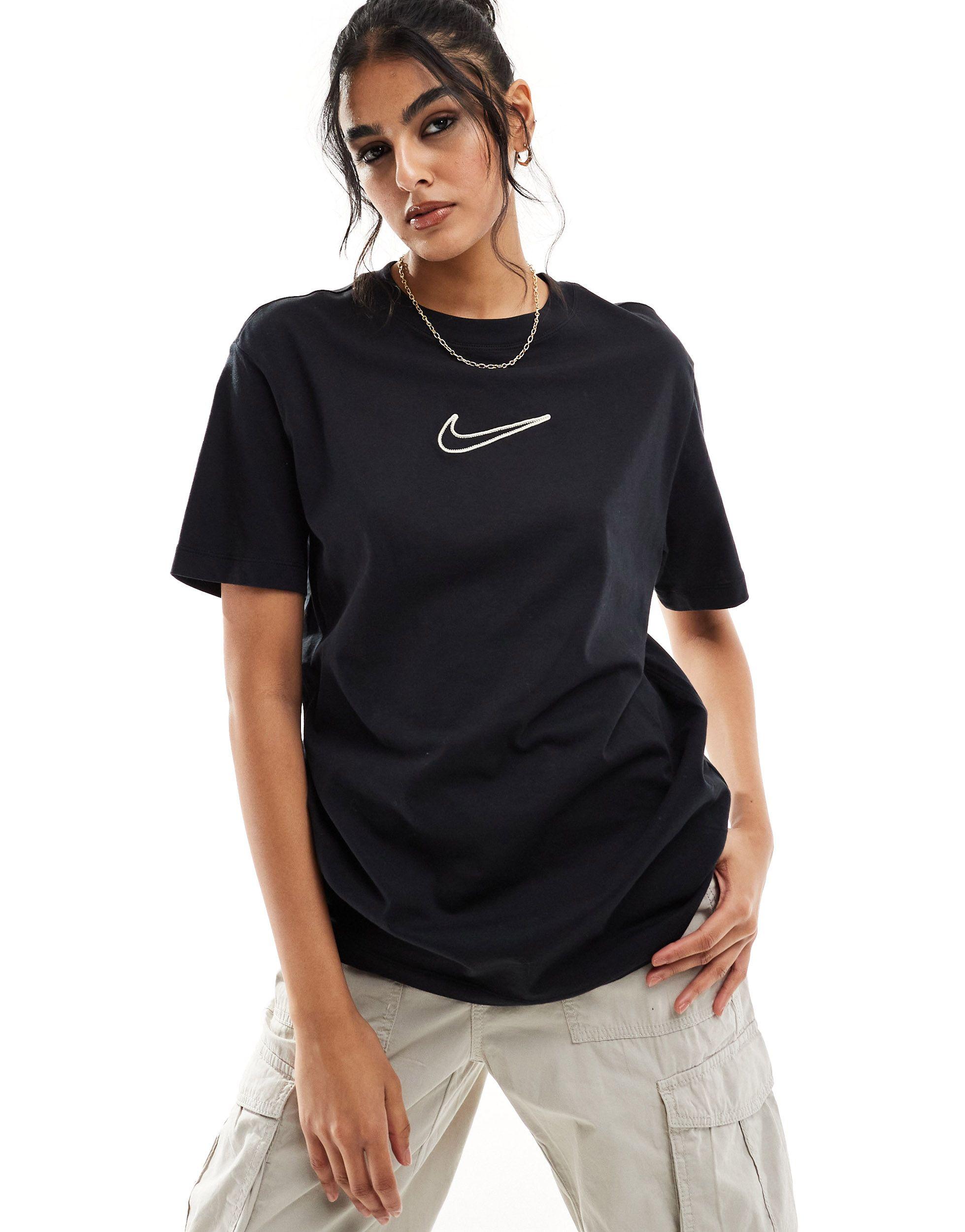Nike Midi Swoosh Unisex Oversized T-shirt in Black | Lyst UK