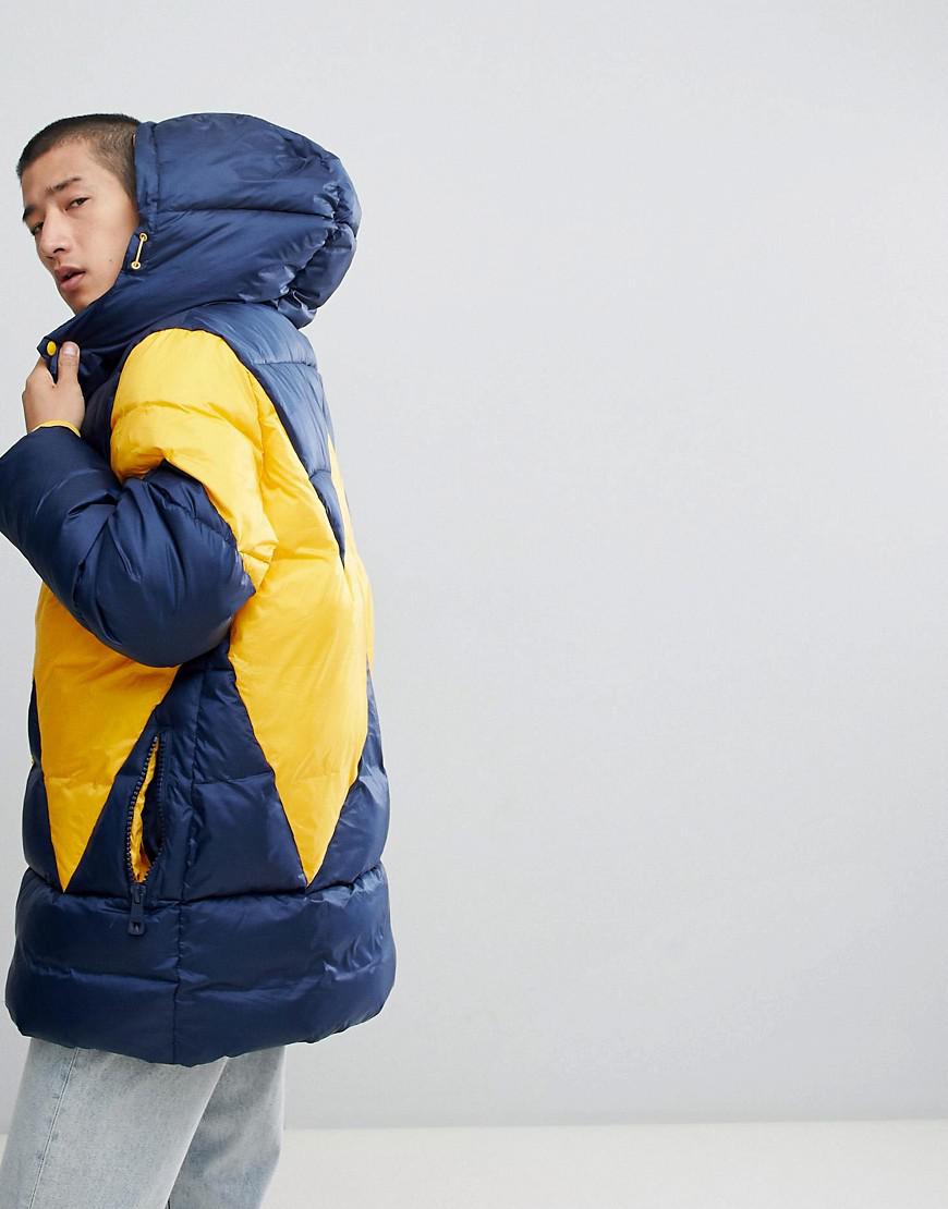 wrangler blue & yellow padded jacket