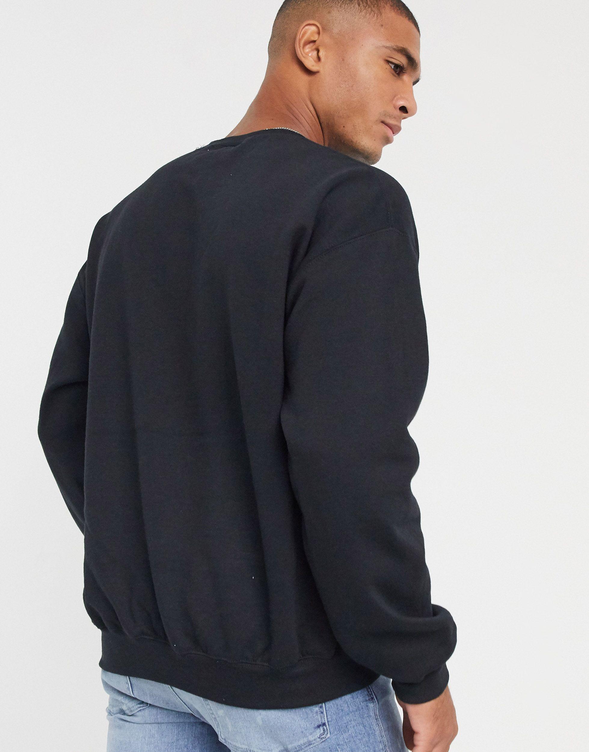 TOPMAN Sweatshirt With Los Angeles Print in Black for Men - Lyst