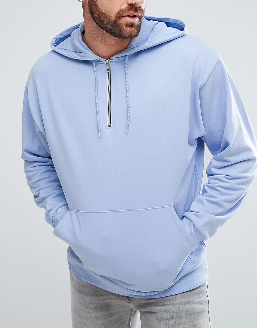 baby blue half zip sweatshirt