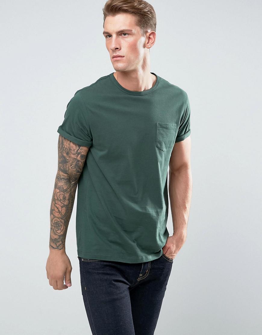 grey roll sleeve t shirt