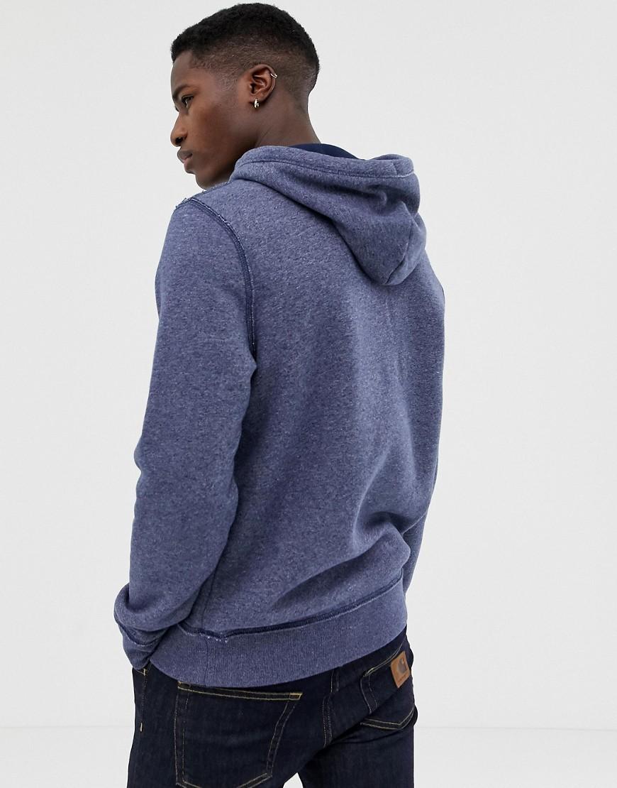 Download Hollister Cotton Icon Logo Overhead Hoodie In Navy in Blue ...