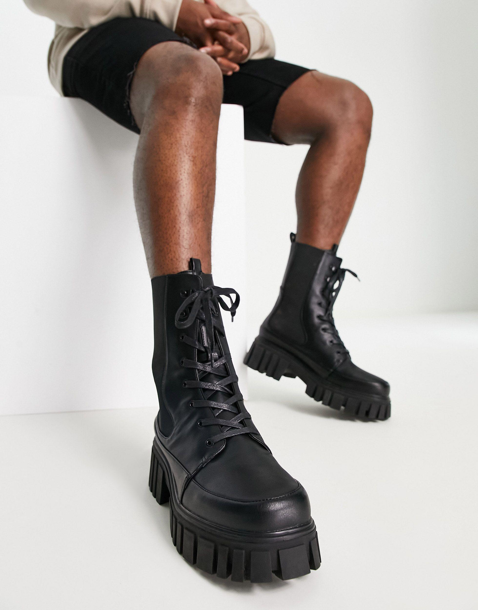 Public Desire Desda Lace Up Boots in Black for Men | Lyst Canada