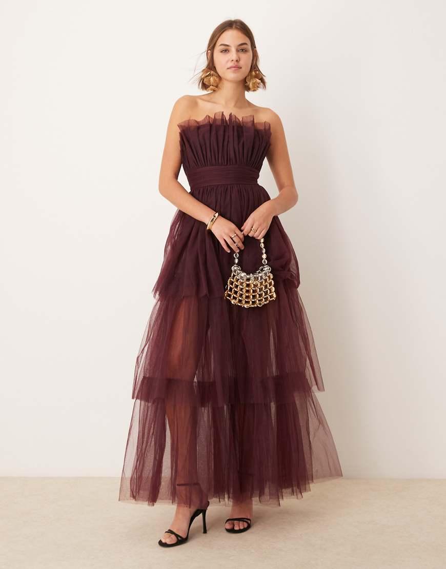 Lace and beads burgundy dress deals