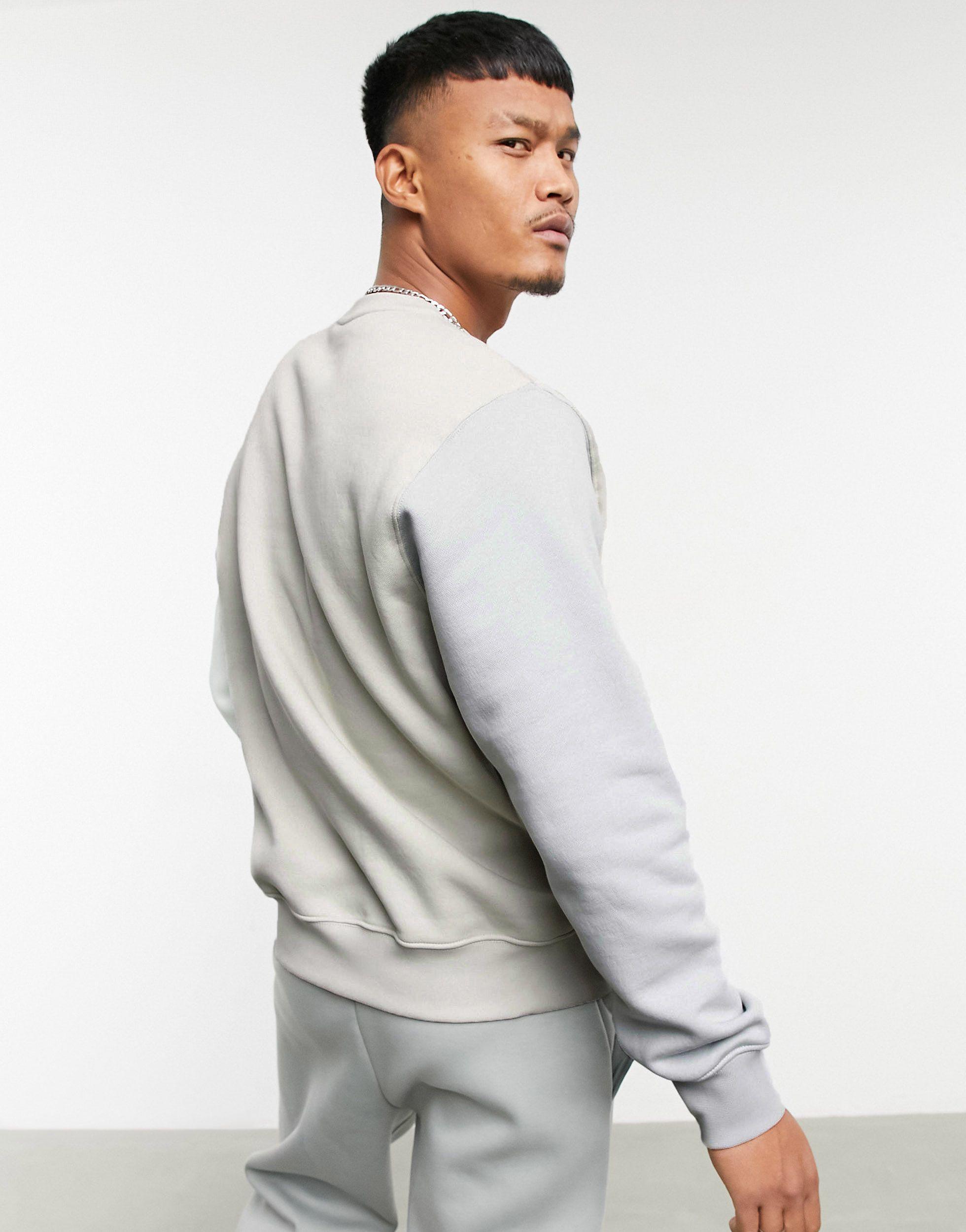 Nike Colour-block Crew Neck Sweatshirt in Stone (Grey) for Men - Lyst