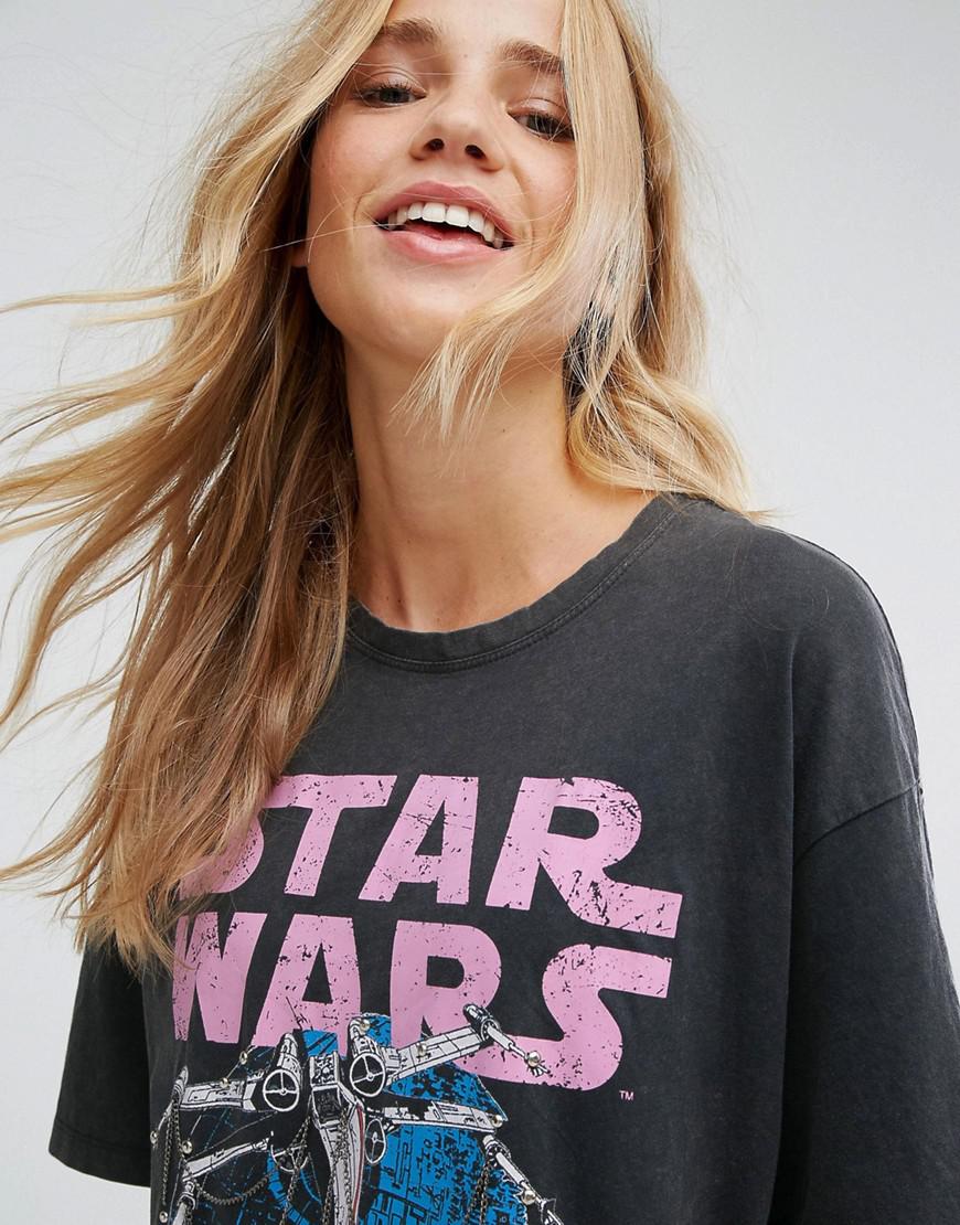 Bershka Cotton Star Wars Slogan T-shirt 