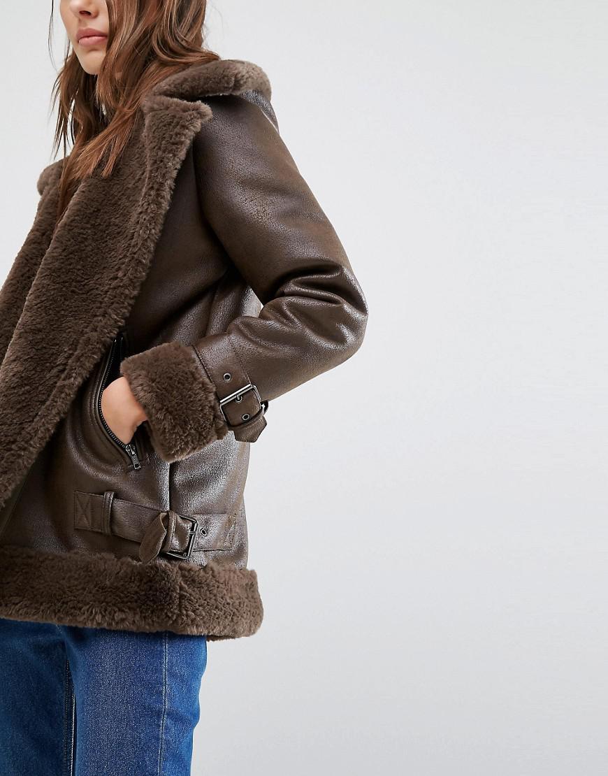 warehouse black aviator jacket