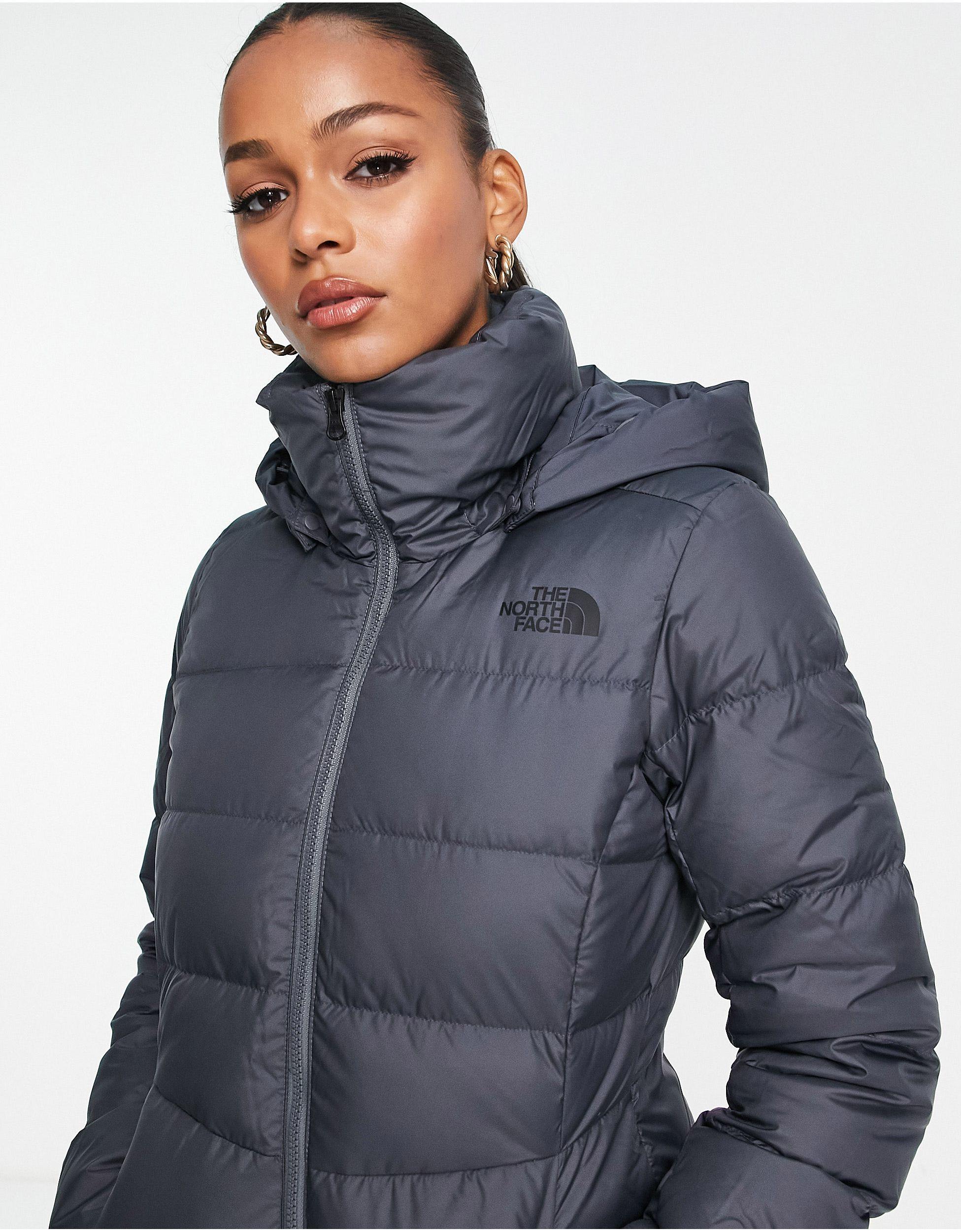The North Face Metropolis Hooded Down Parka Coat in Blue | Lyst