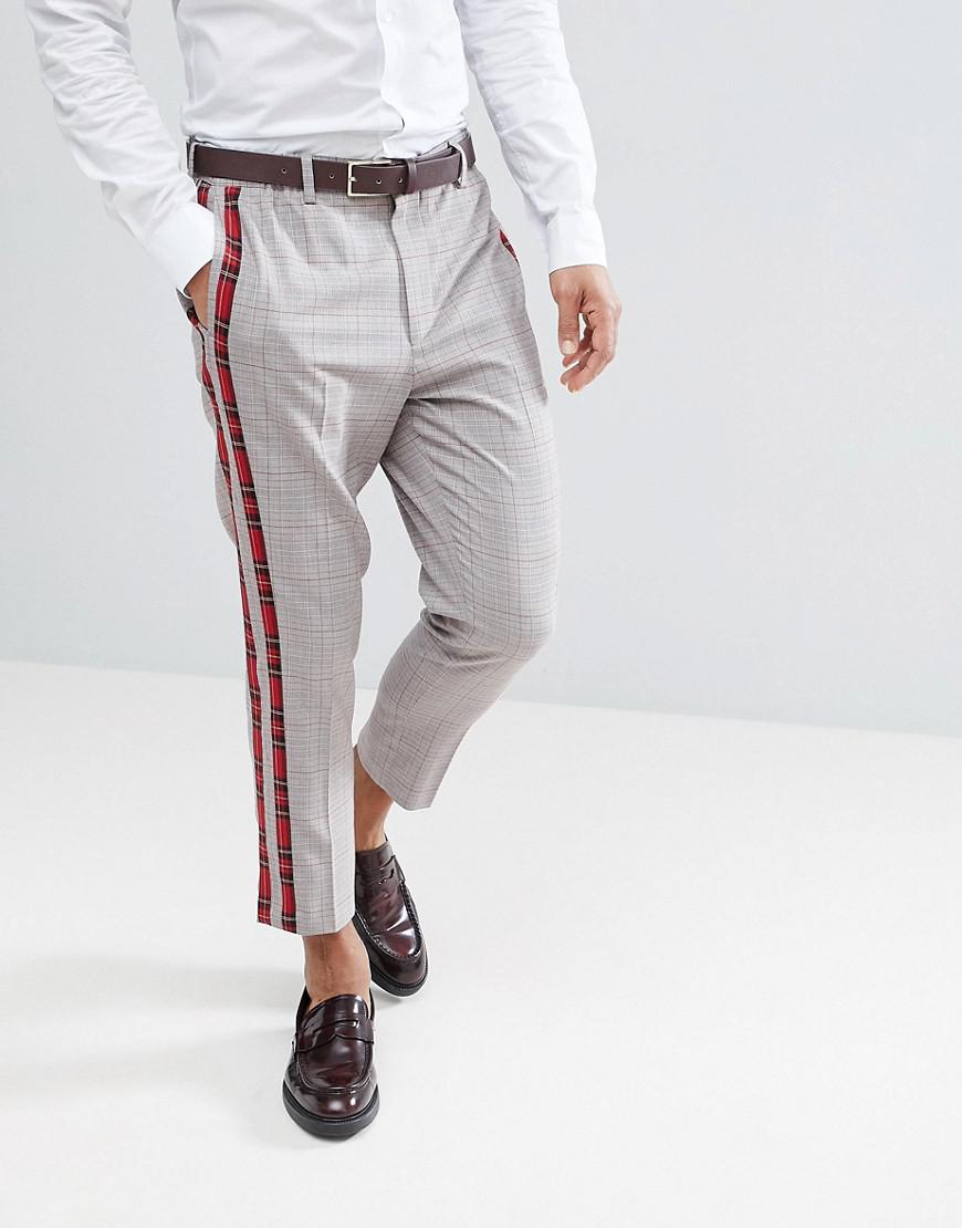 tapered plaid pants mens