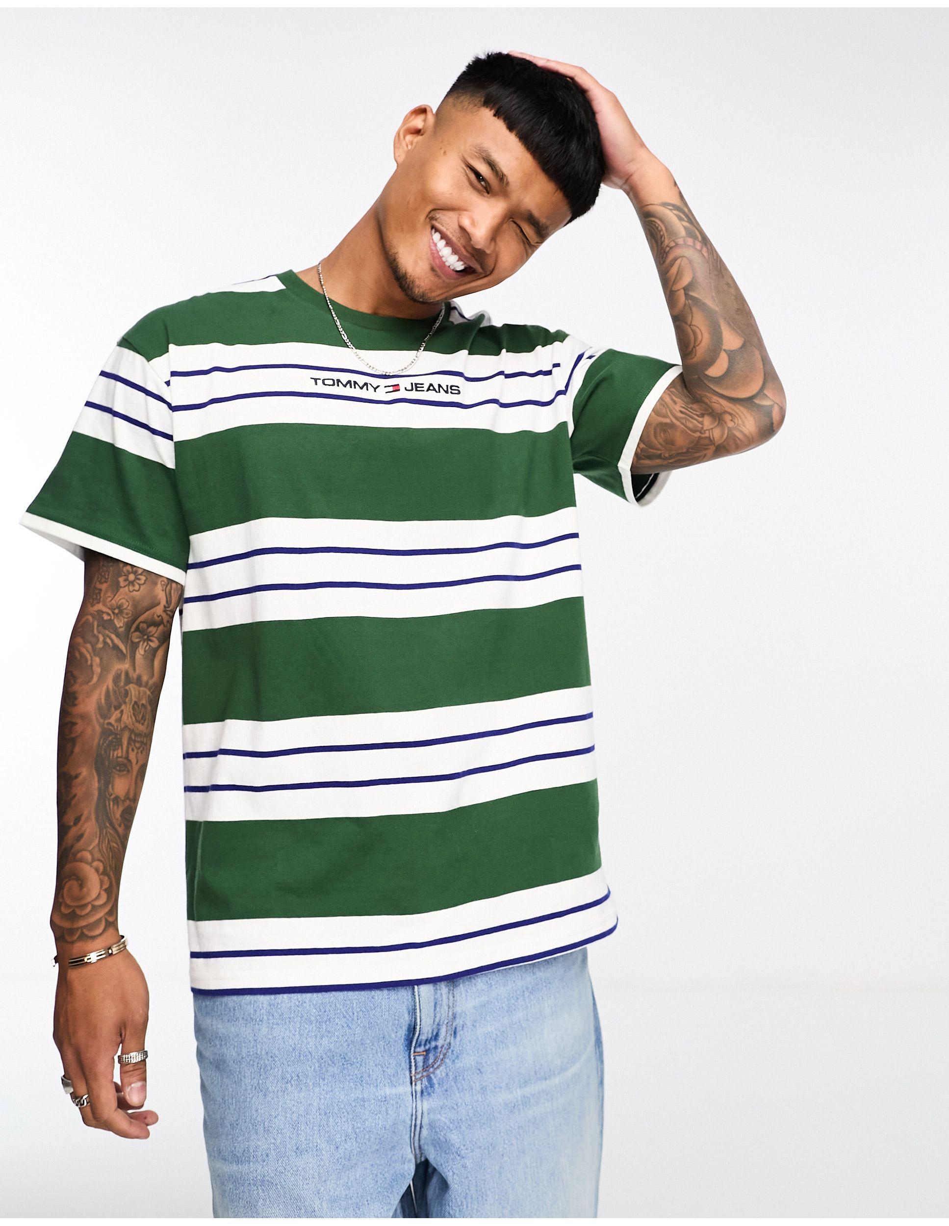 Tommy Hilfiger Relaxed Bold Stripe T-shirt in Green for Men | Lyst