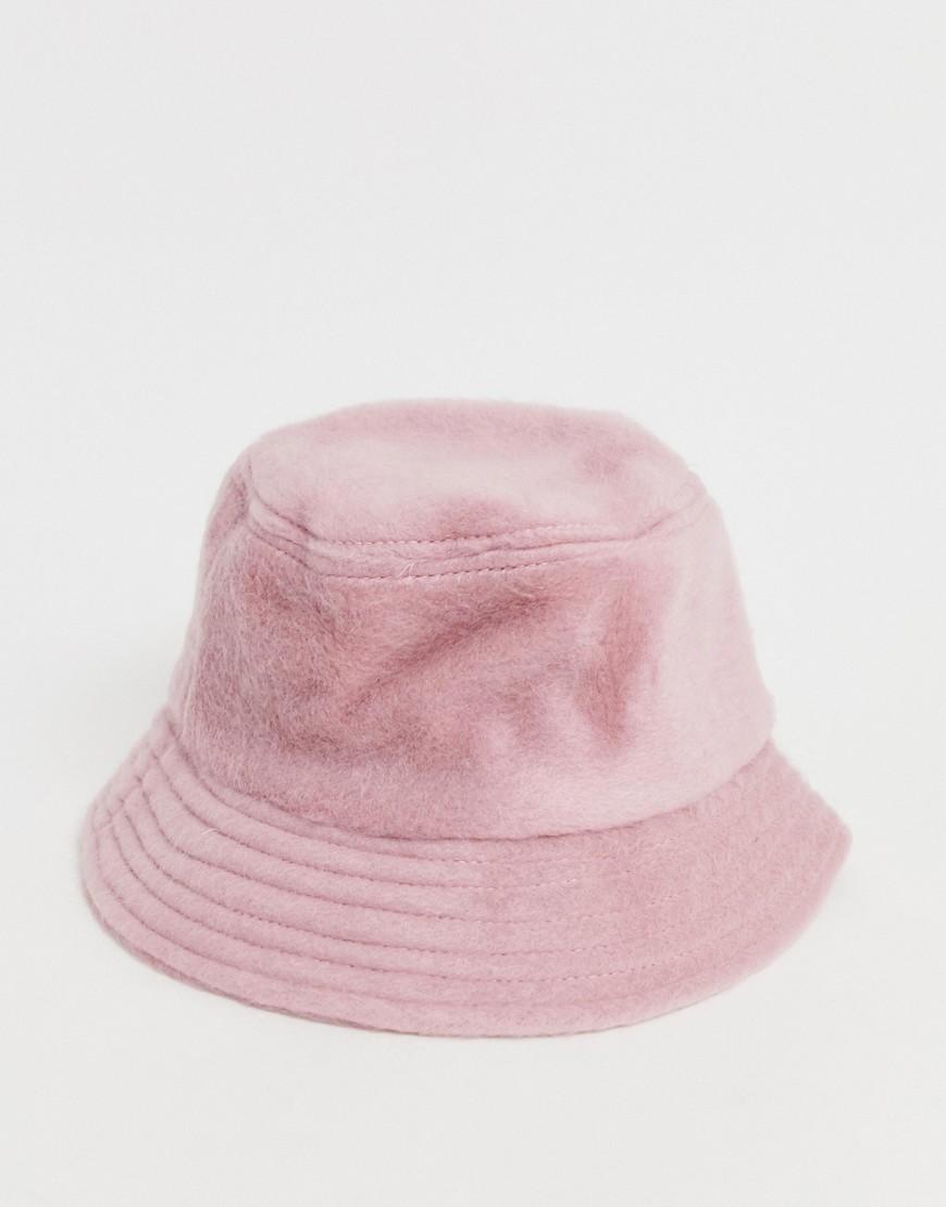 ASOS Fluffy Bucket Hat in Pink | Lyst