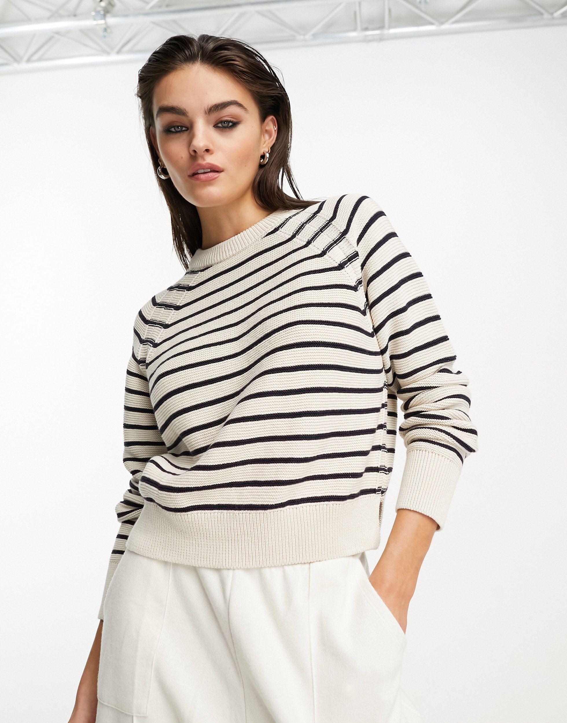 French Connection Mozart Striped Jumper in White