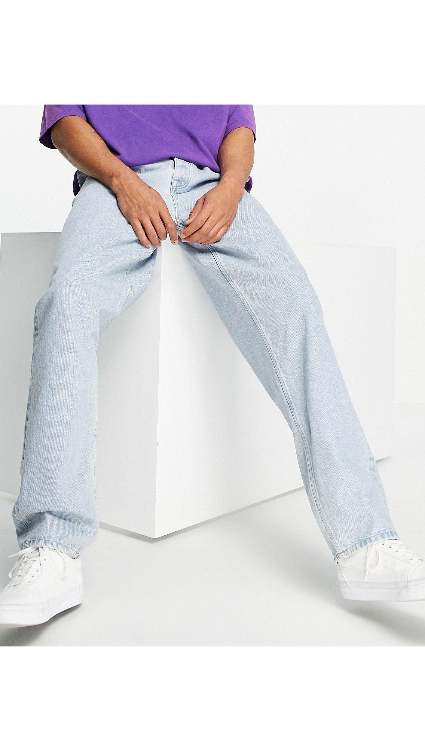 ASOS – baggy-jeans mit doppelten bundfalten und elastischem bund in Blau  für Herren | Lyst DE