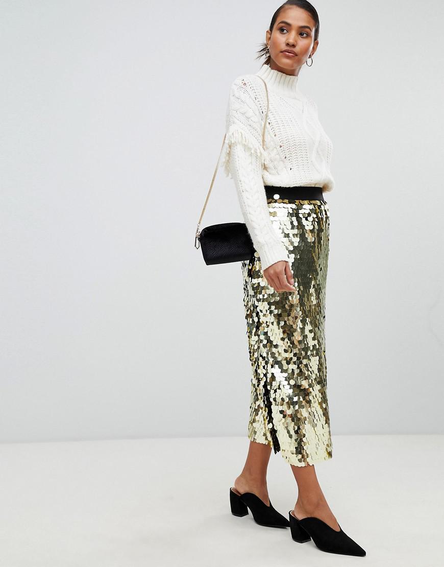 mid length sequin skirts