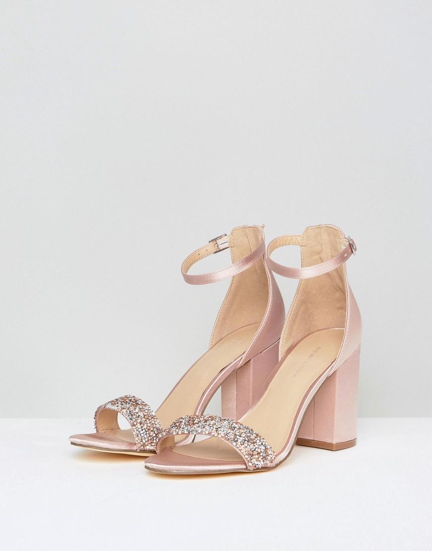 Wide Fit Pale Pink Suedette Stiletto Heel Sandals | New Look