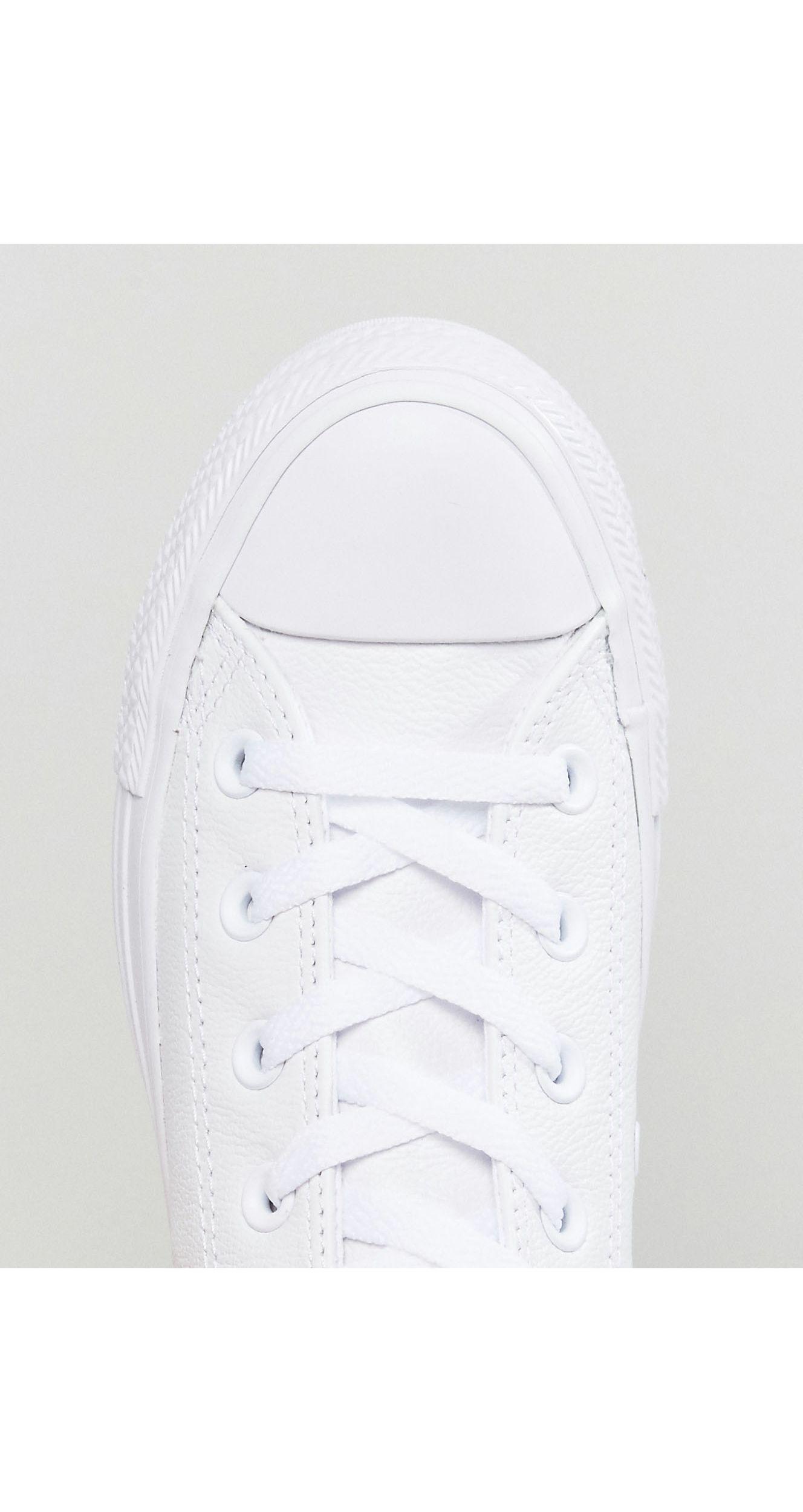converse chuck taylor ox leather white monochrome sneakers