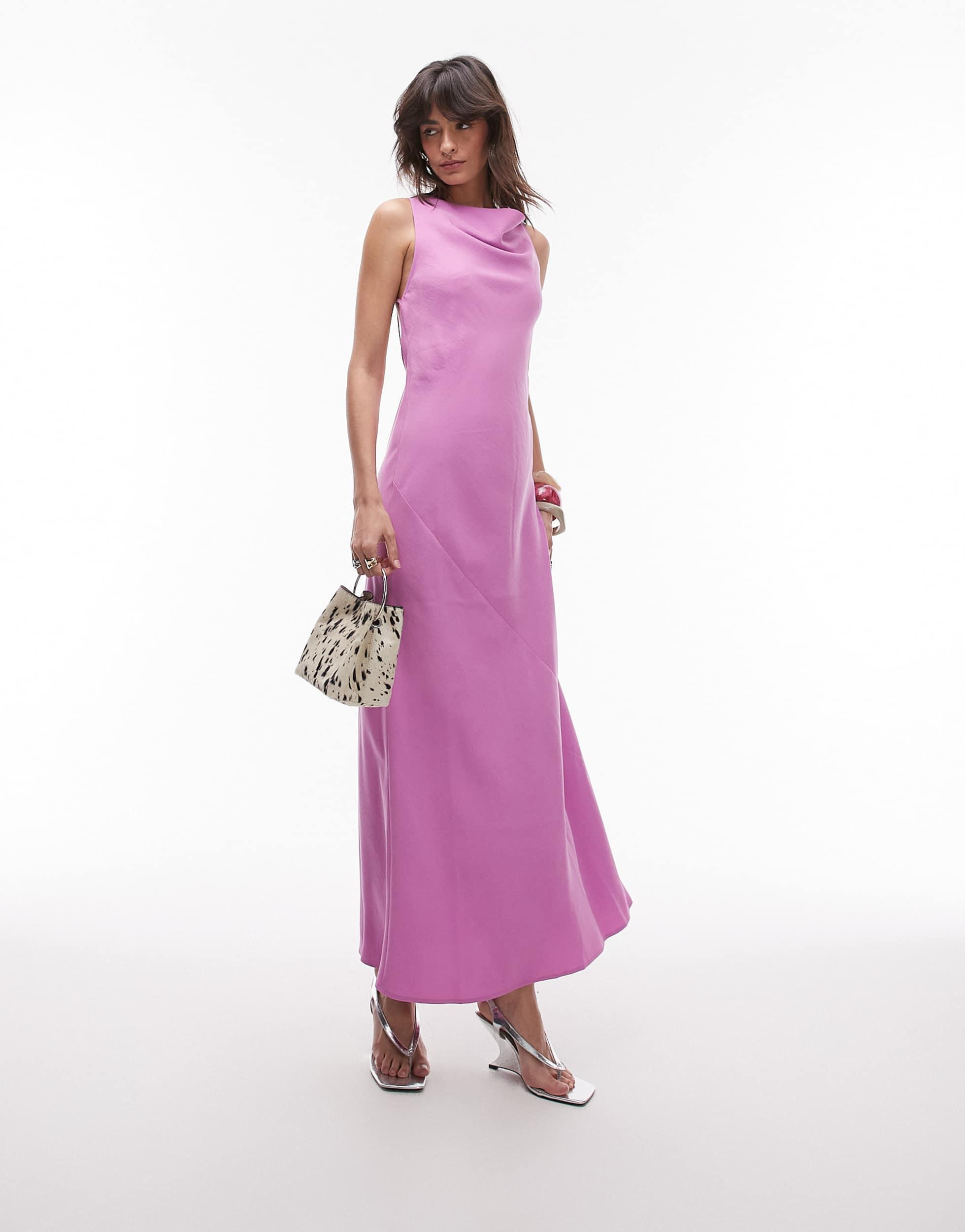 open lace back dress 2 TO TANGO tone on tone color-block satin maxi dress, 12 *TOPSHOP*  Foxy  Fable