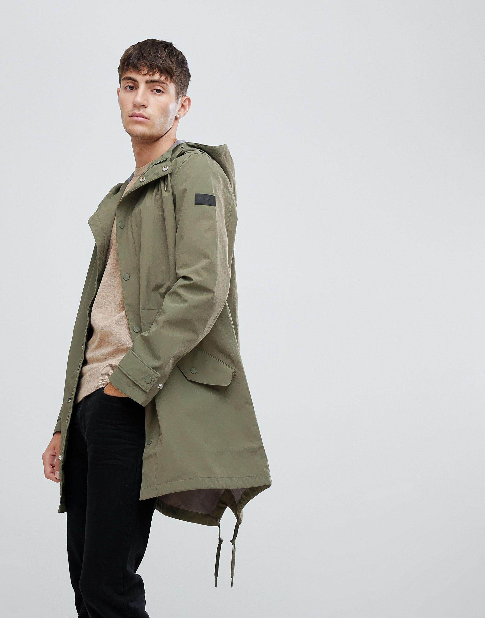 parka hombre verde capucha pelo
