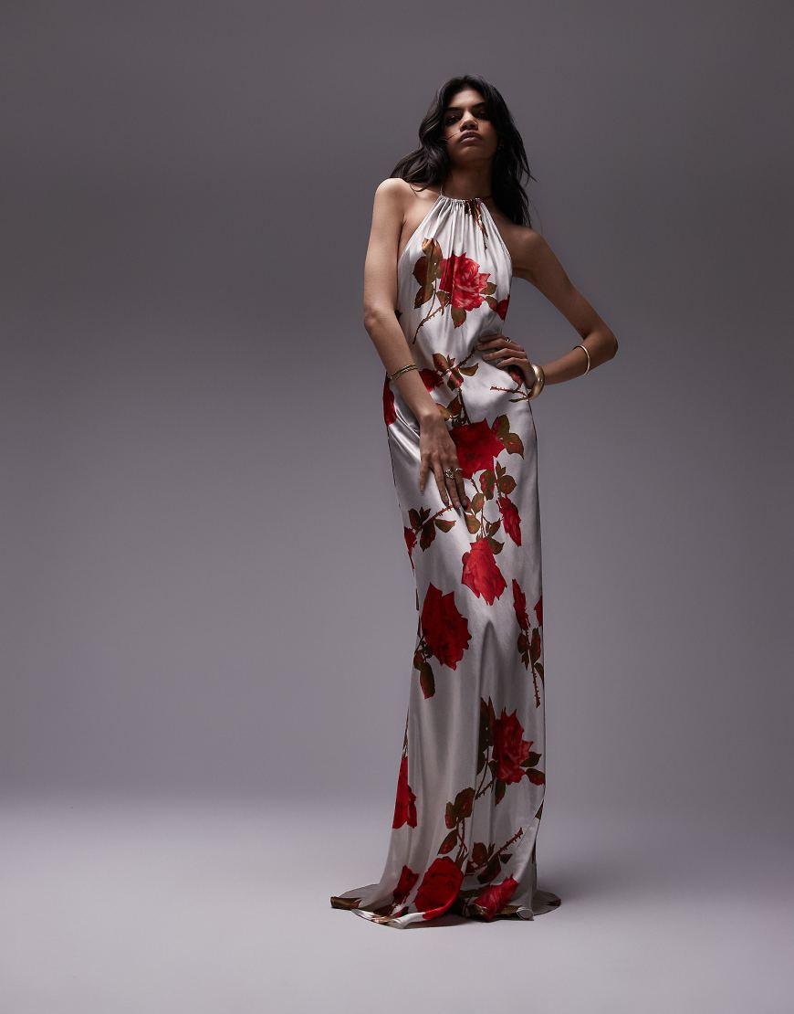 TOPSHOP Halter Neck Maxi Bias | Lyst UK