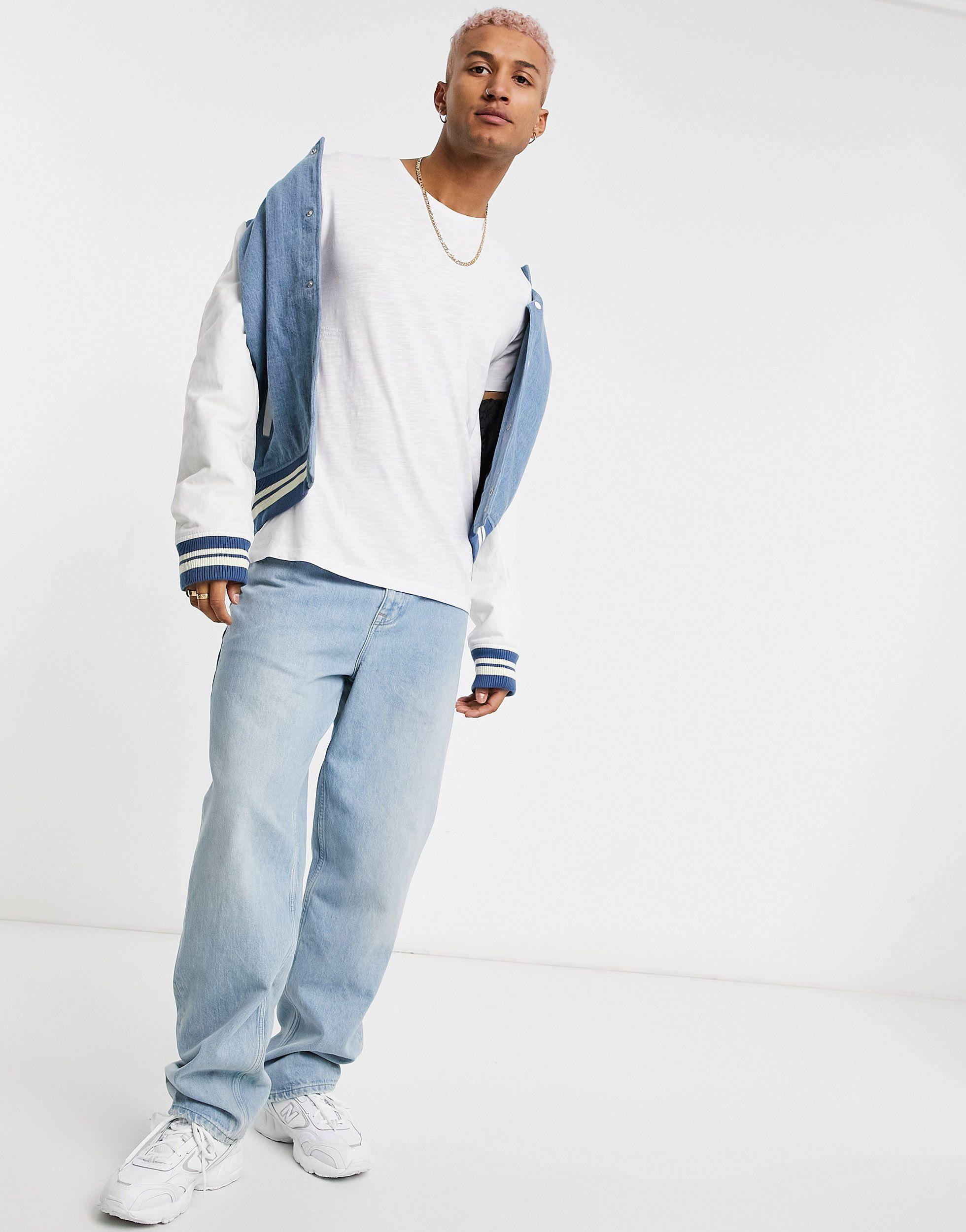 Bershka Cotton Loose Fit Asymmetric T-shirt in White for Men - Save 59% |  Lyst