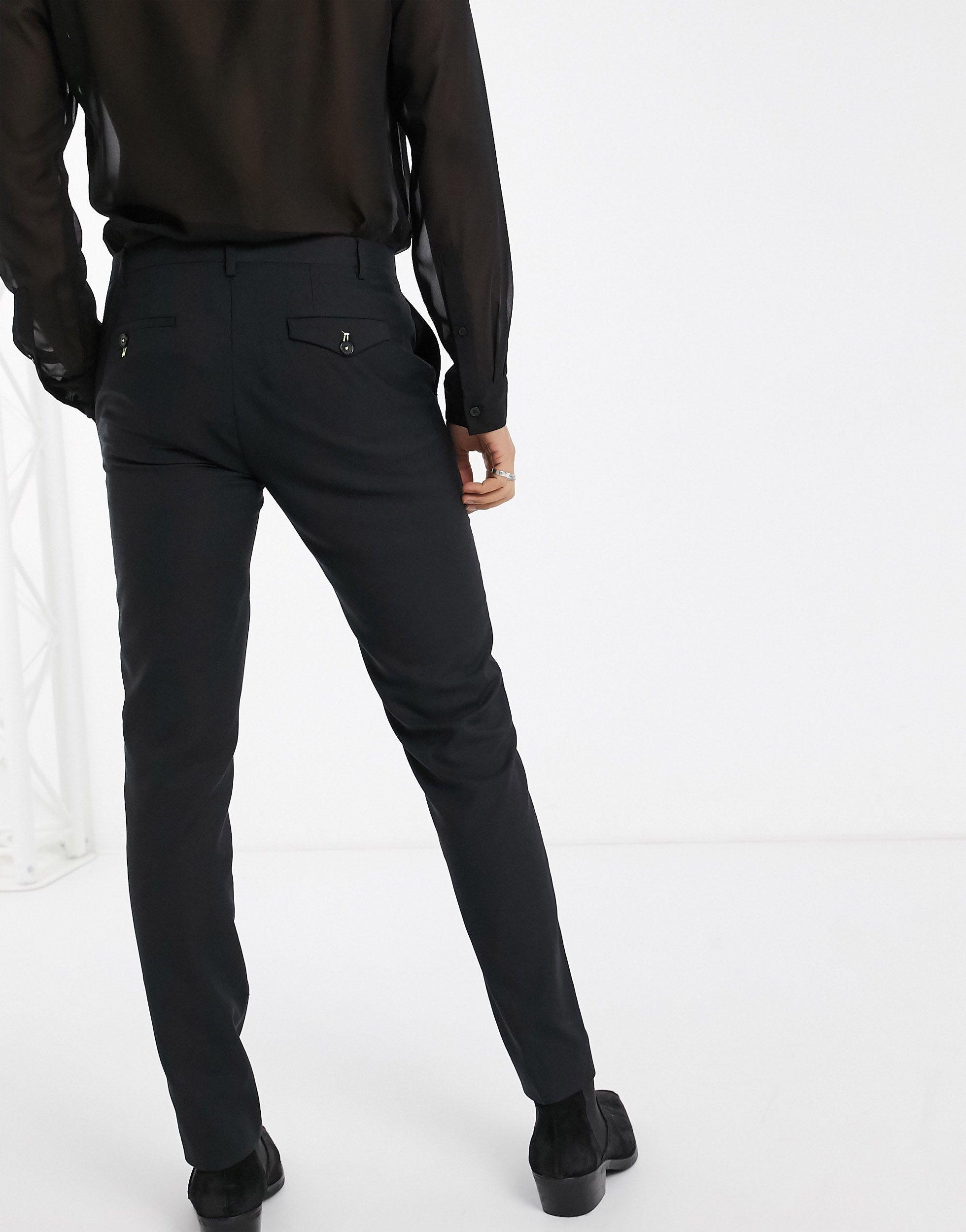 black tailored skinny trousers