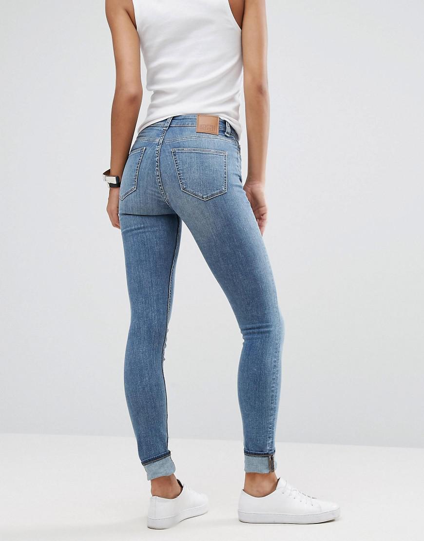 Weekday Denim Body High Waist Super Stretch Skinny Jeans in Blue - Lyst