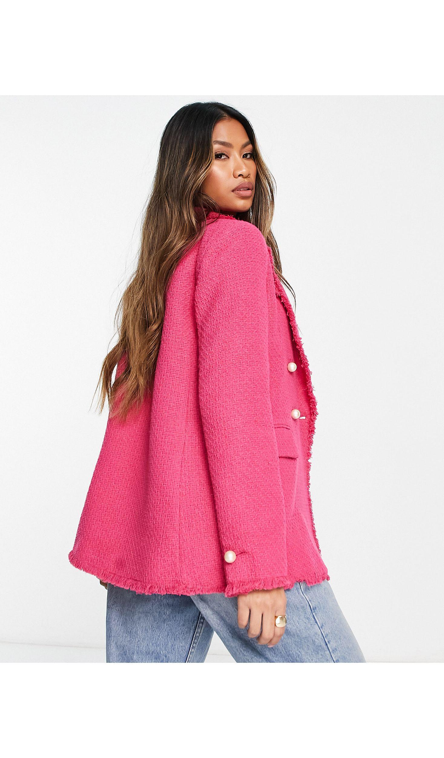 Mango Double Breasted Blazer in Pink | Lyst