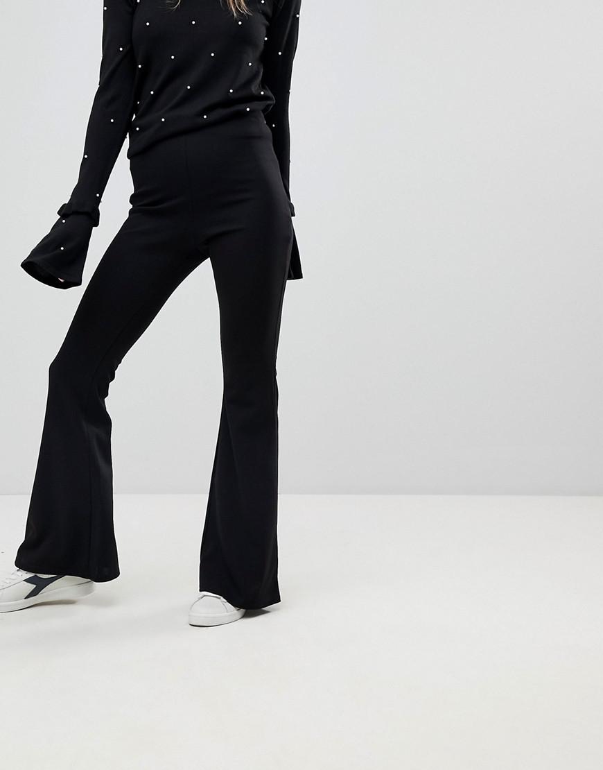 New Look Crepe Flare Pants in Black 