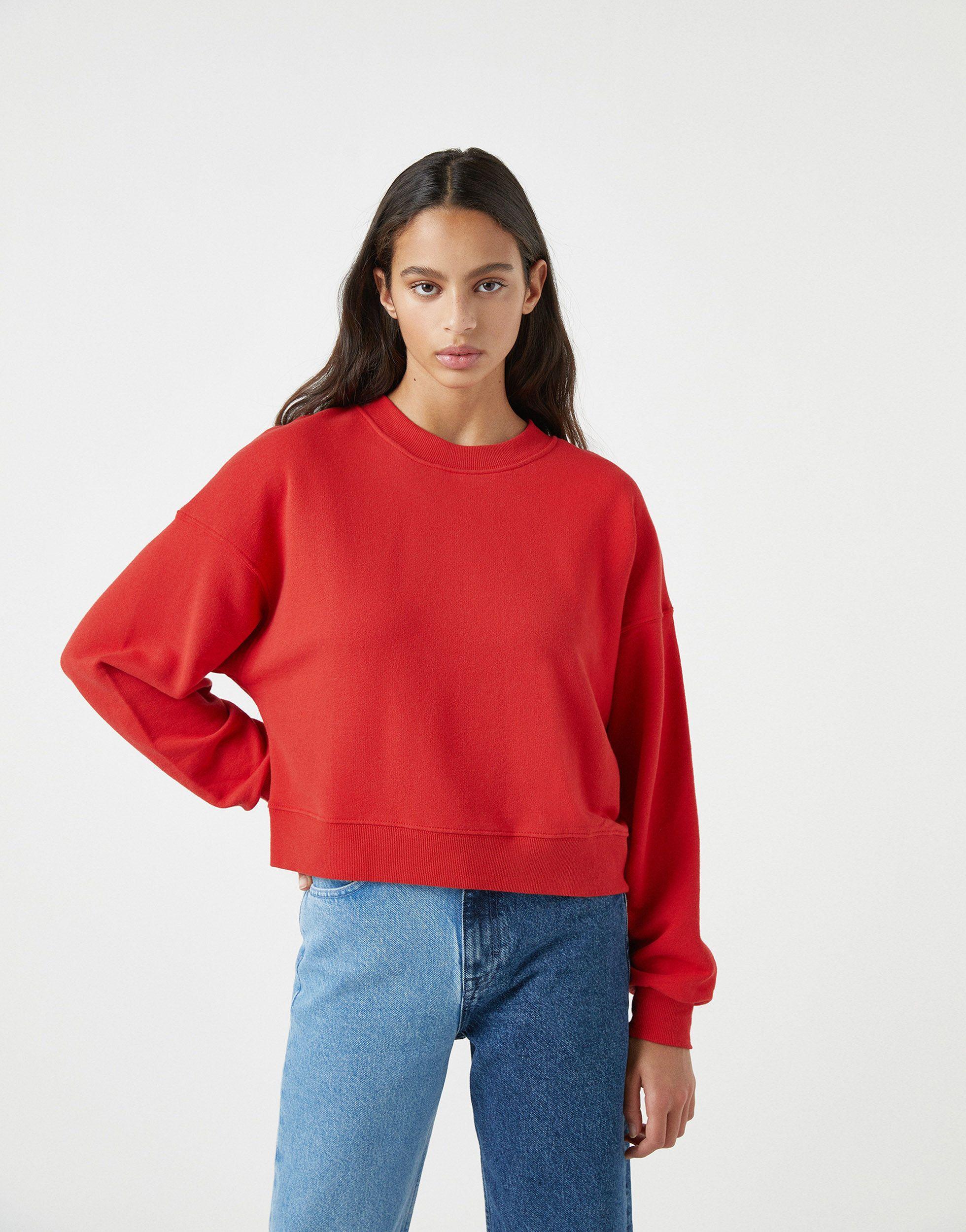 pull and bear orange sweatshirt