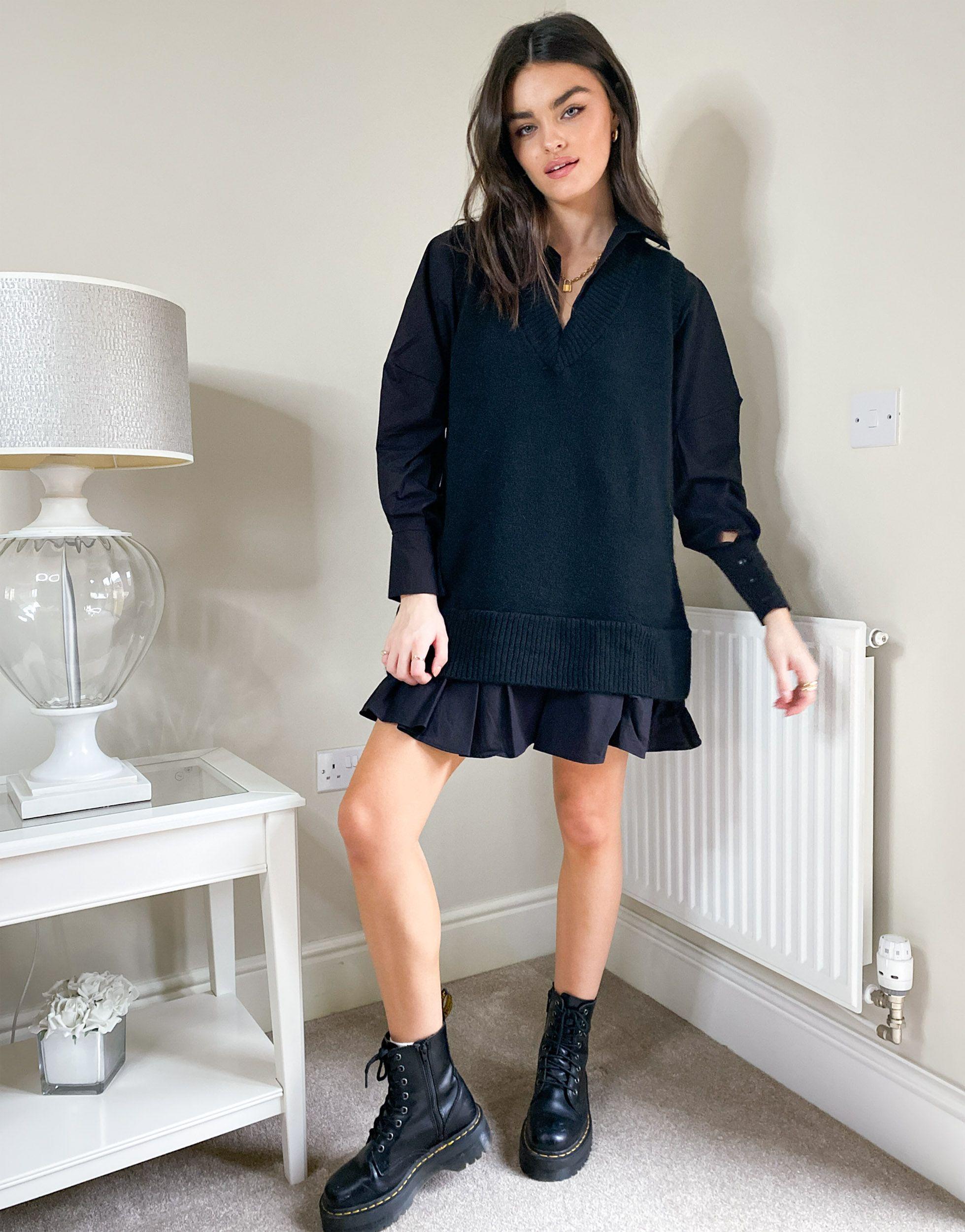 chiffon high neck dress