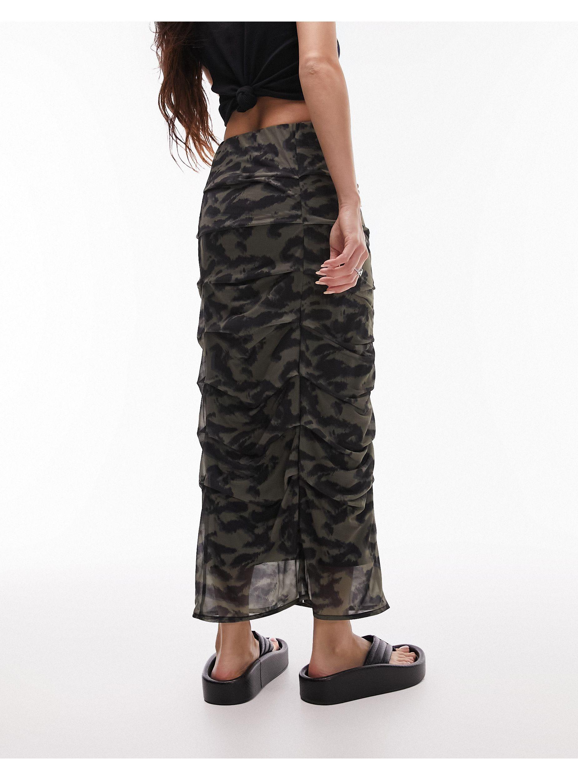 Sierra Cotton Twill A-Line Maxi Skirt - Leopard Print