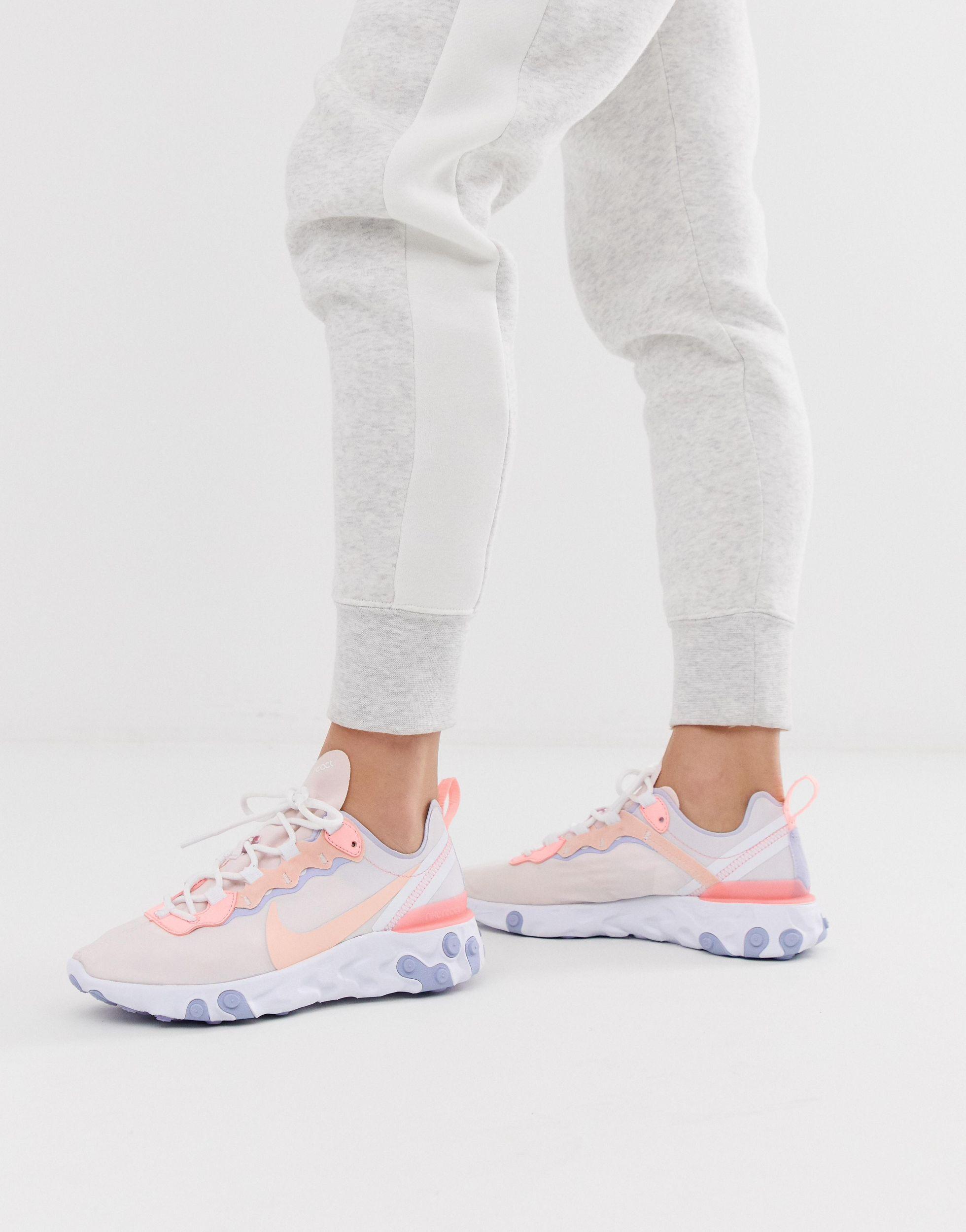 nike react element 55 pale pink