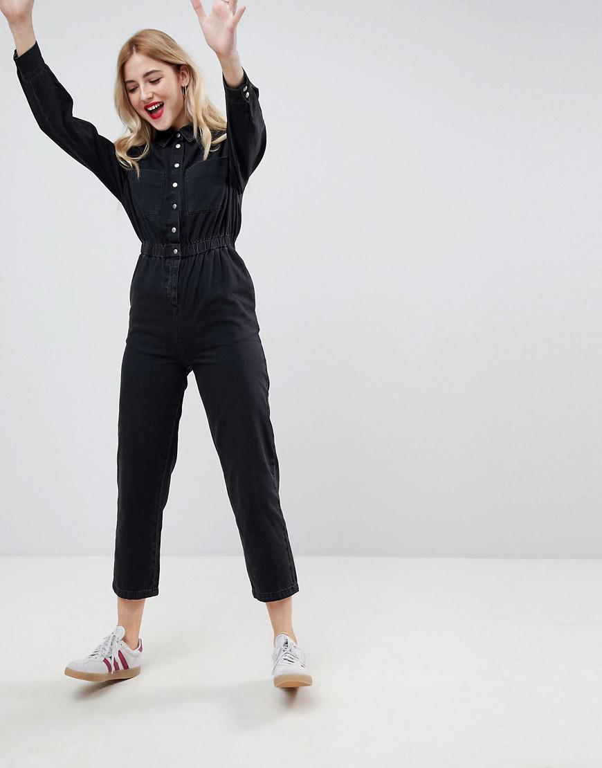 denim utility jumpsuit