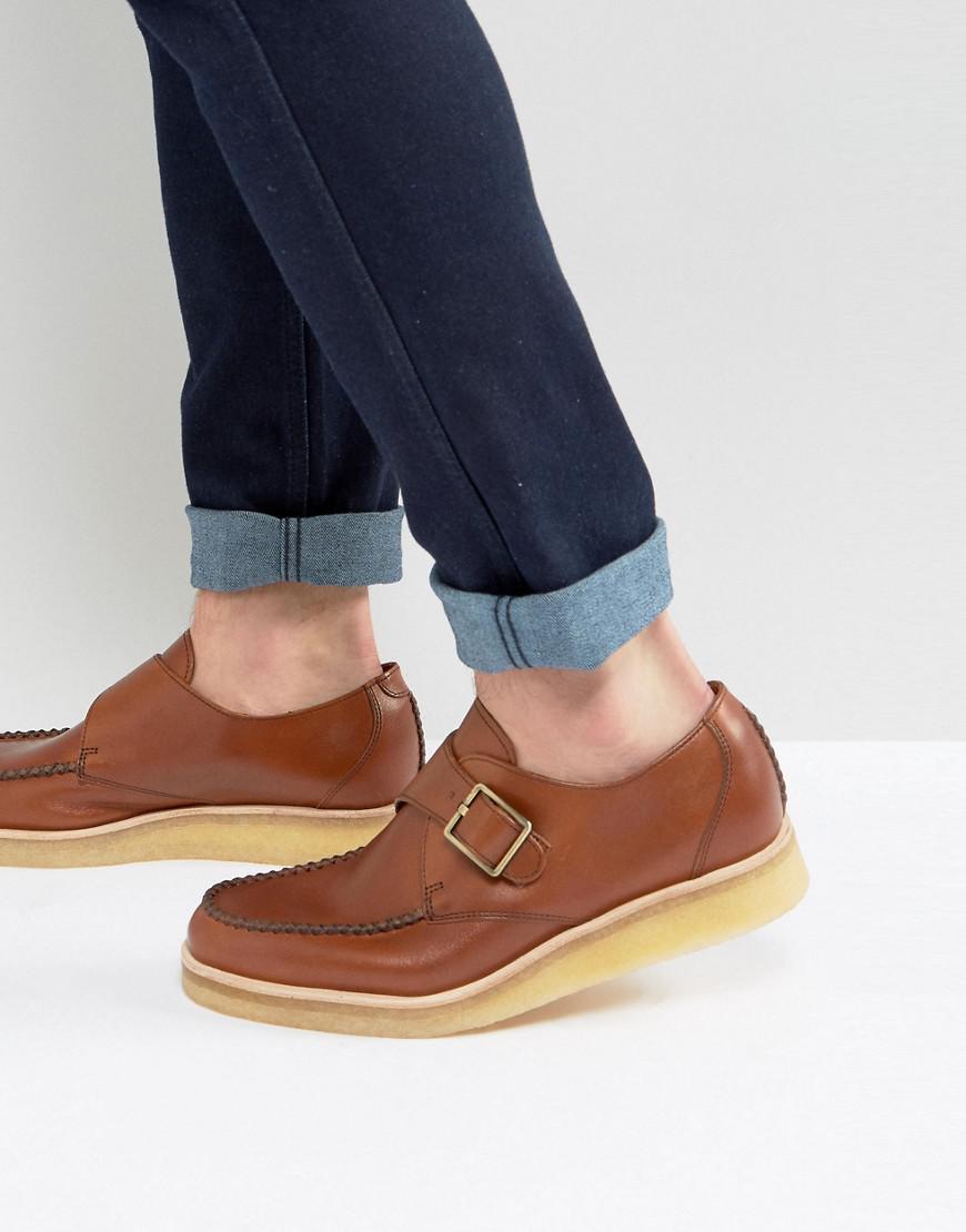 Clarks Clarks Original Burcott Monk Leather Shoes in Brown for Men - Lyst