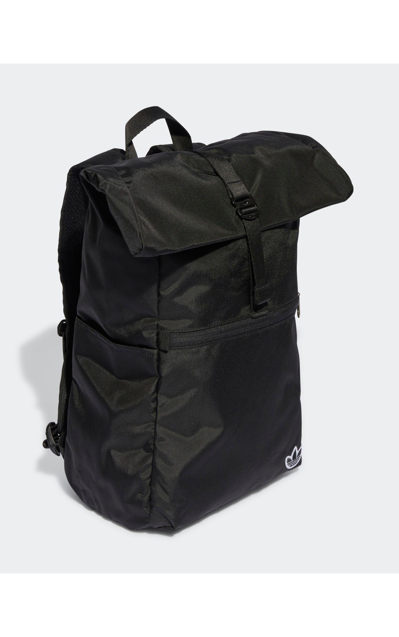 adidas Originals Roll Top Backpack in Black Lyst UK