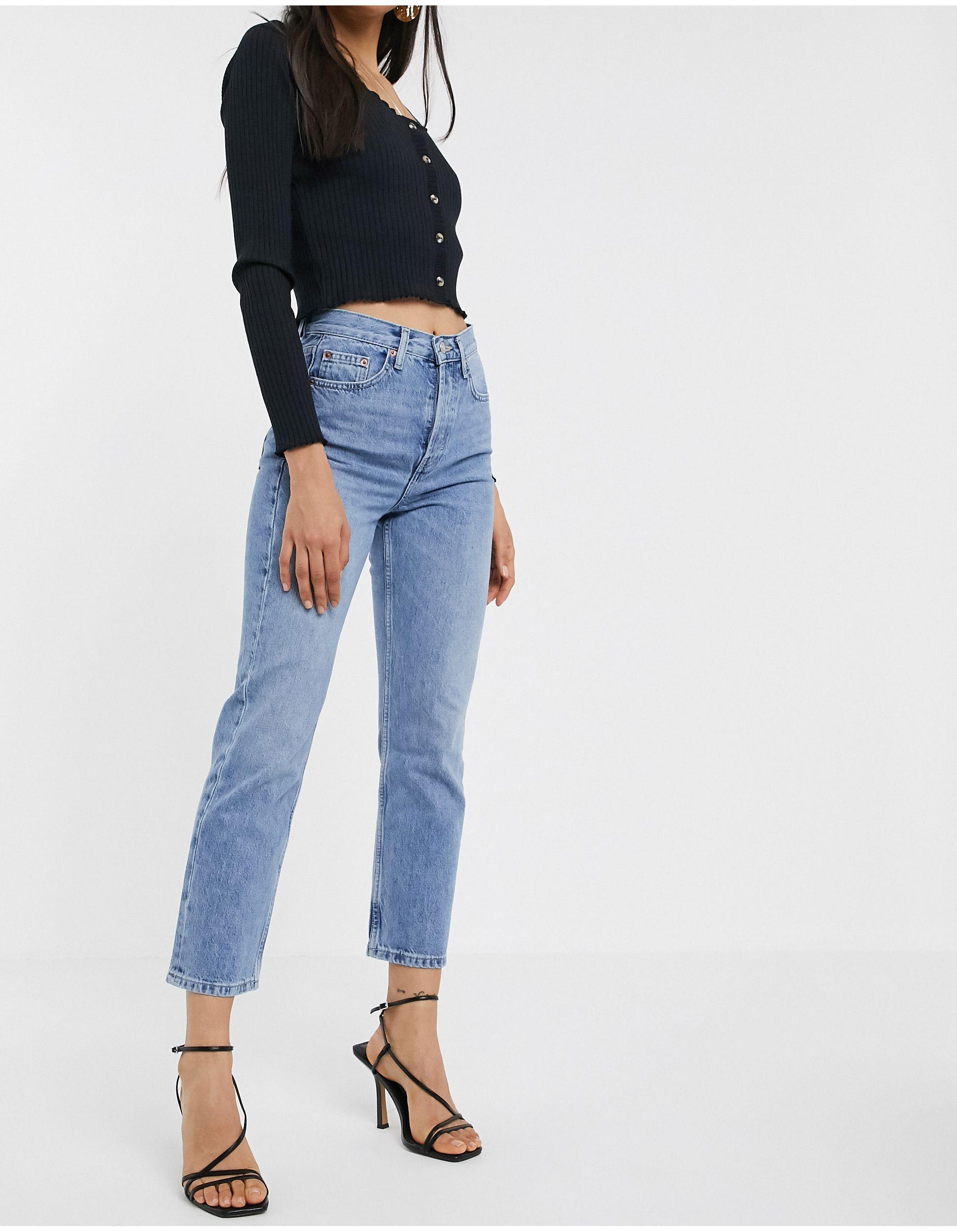 TOPSHOP Editor Straight Leg Jeans in Blue | Lyst