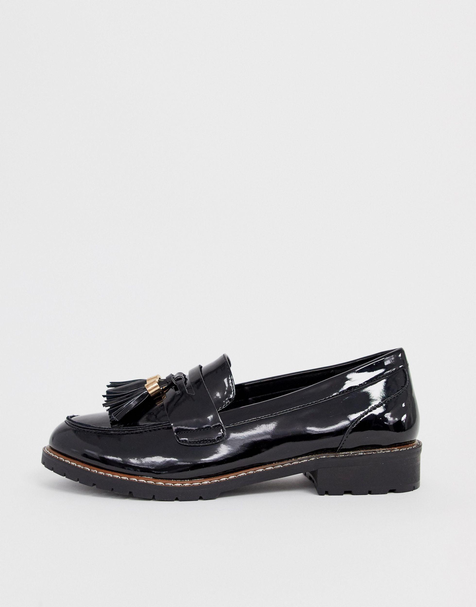 wide fit patent loafers