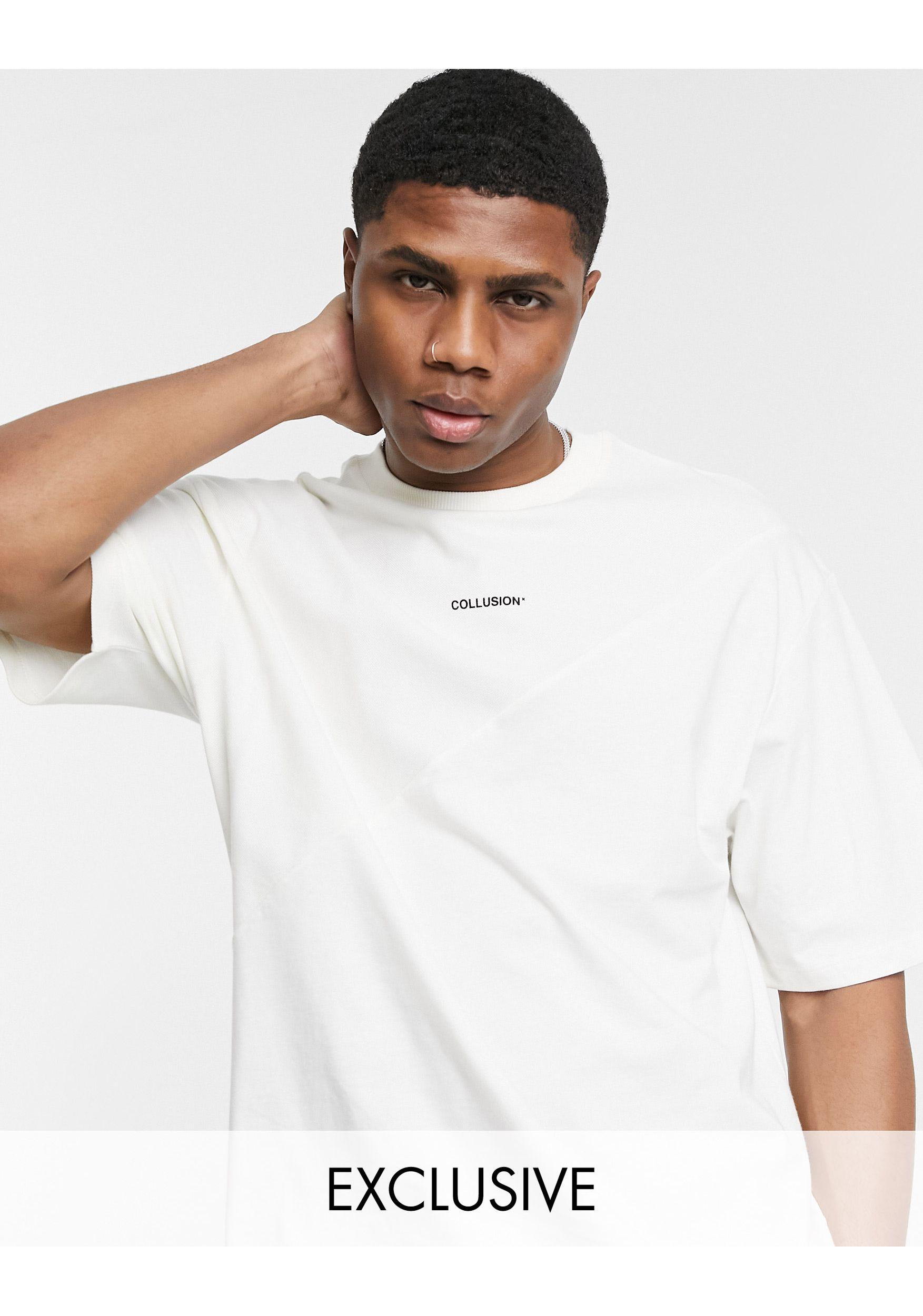 Collusion Oversized T-shirt in White for Men | Lyst