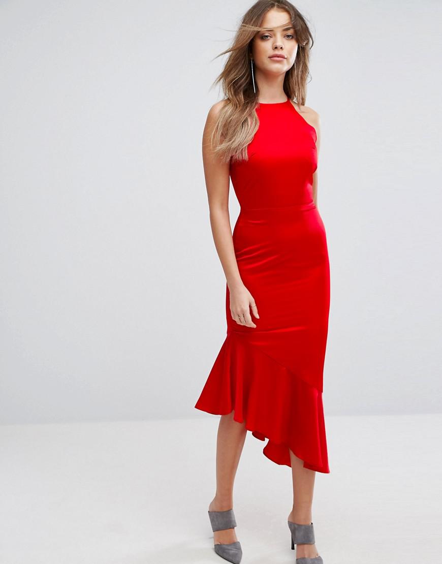 satin waterfall dress