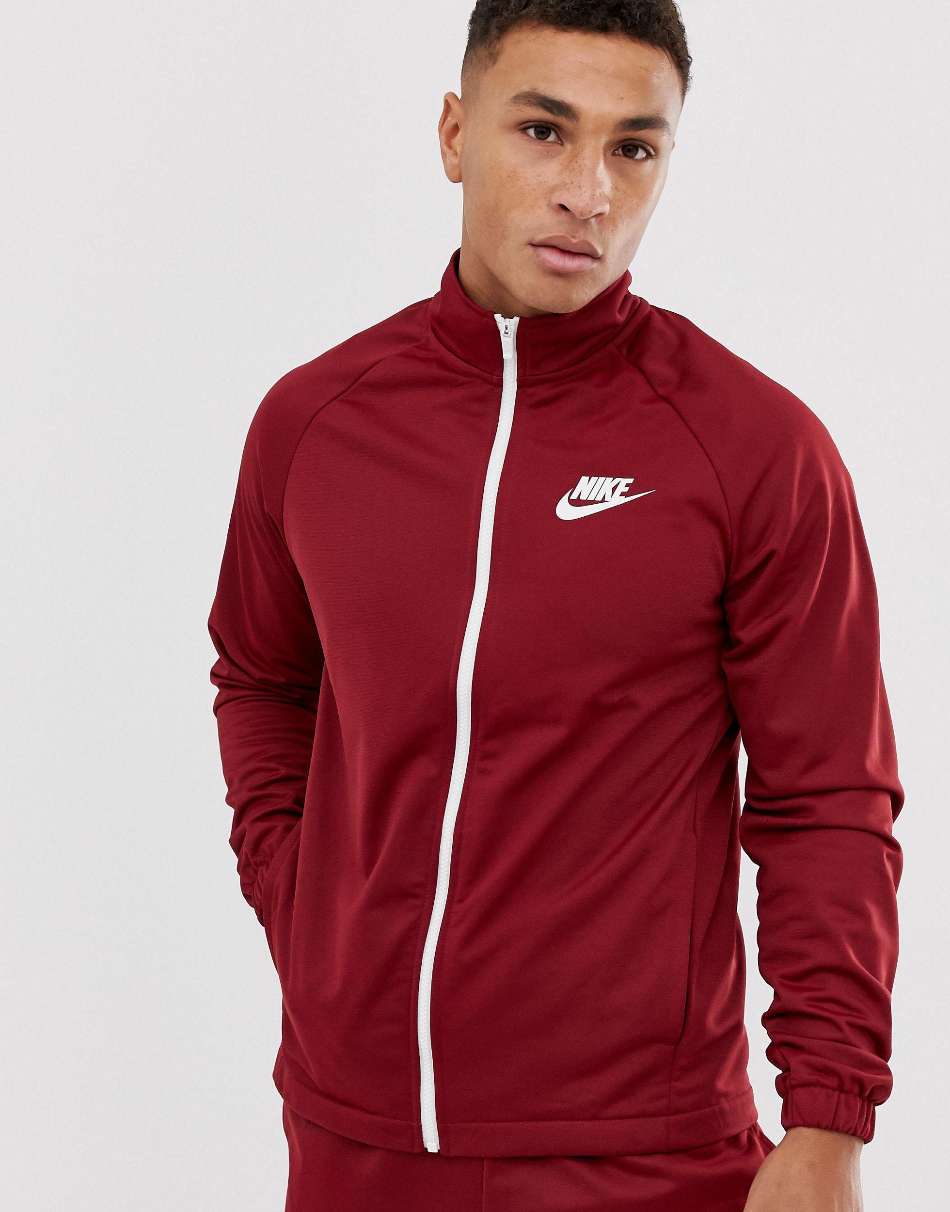 Nike Baumwolle – Burgunderroter Trainingsanzug mit Logo in Rot für Herren |  Lyst DE