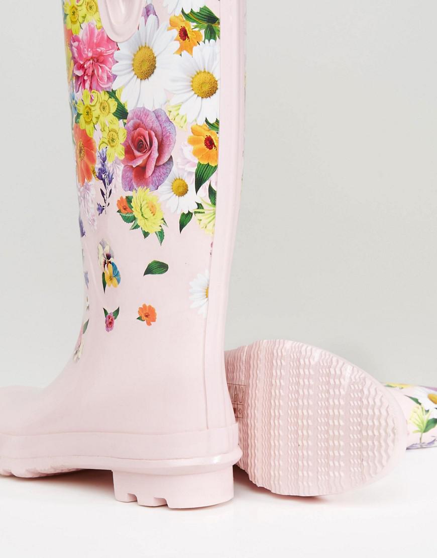 ASOS Rubber Greenhouse Floral Wellies in Pink - Lyst