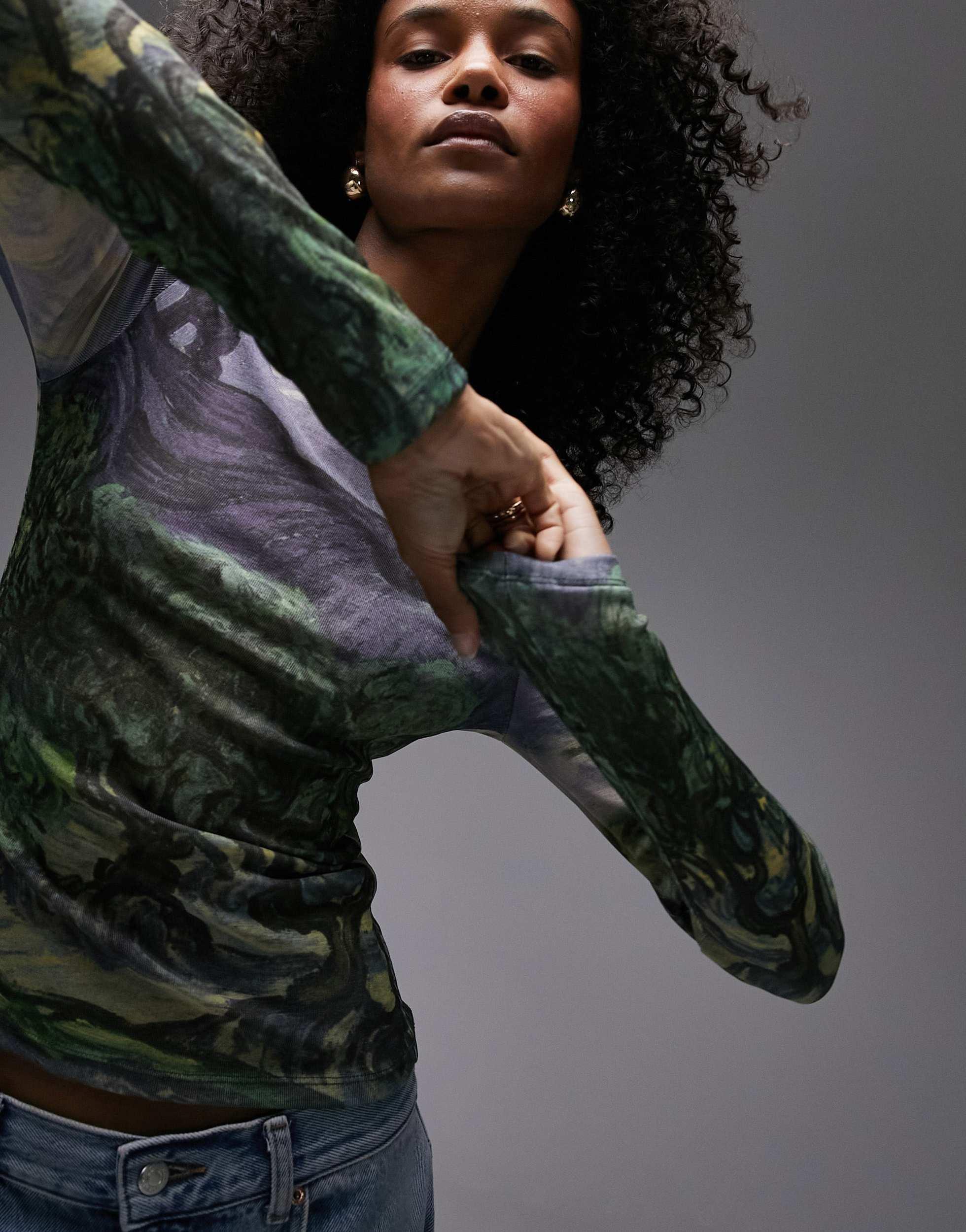 JOHN Grey Knit Slash Long Sleeve Top 【公式通販】