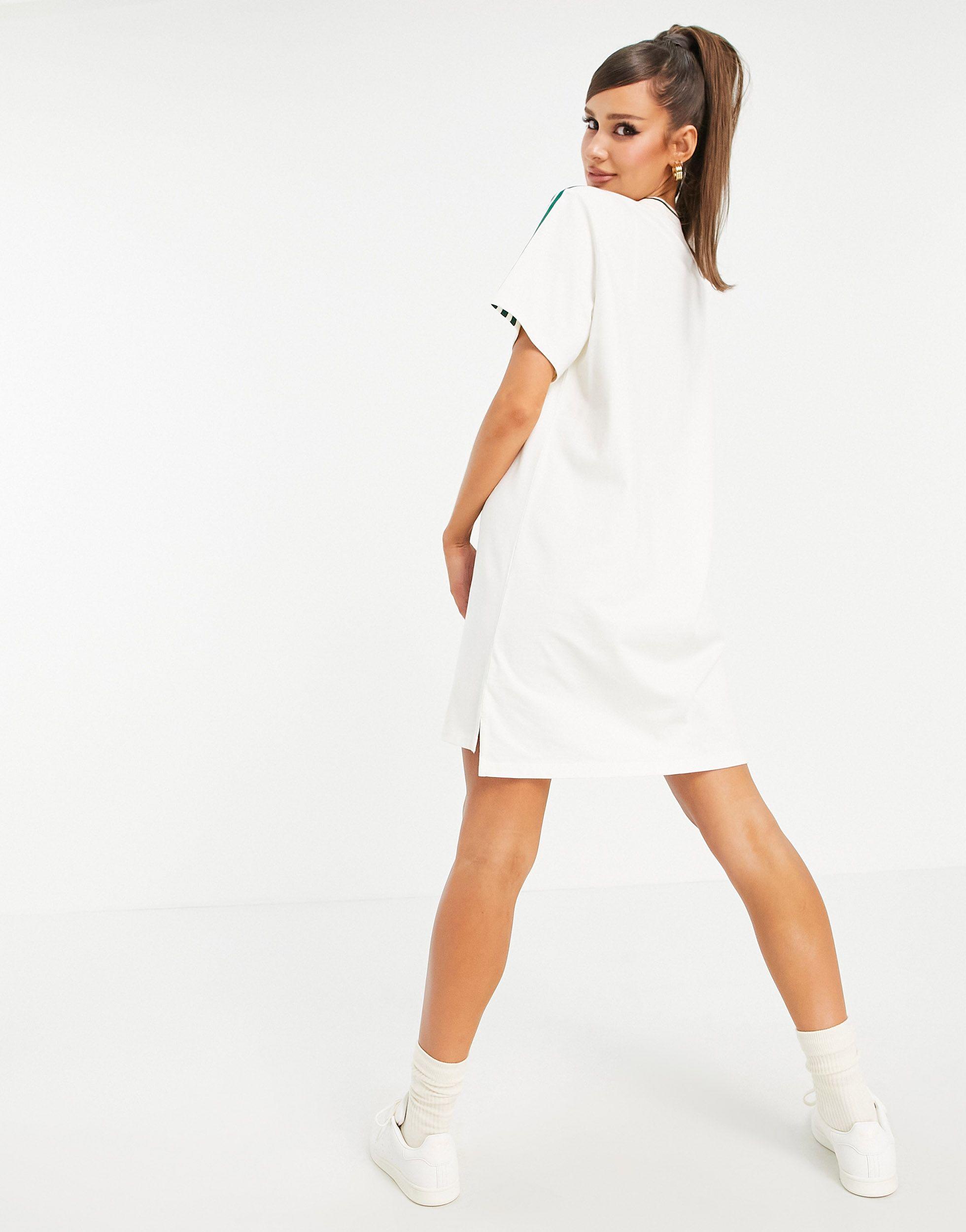 adidas Originals 'tennis Luxe' Logo T-shirt Dress in White | Lyst