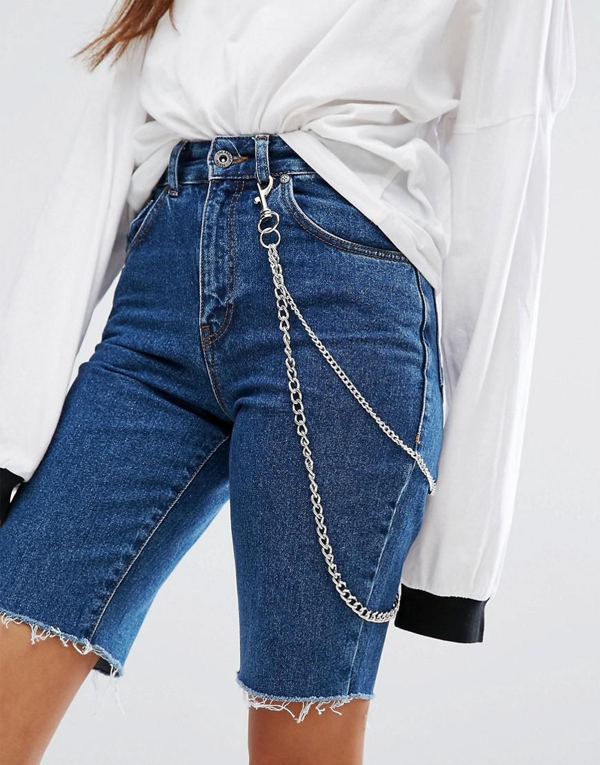jean shorts with chains