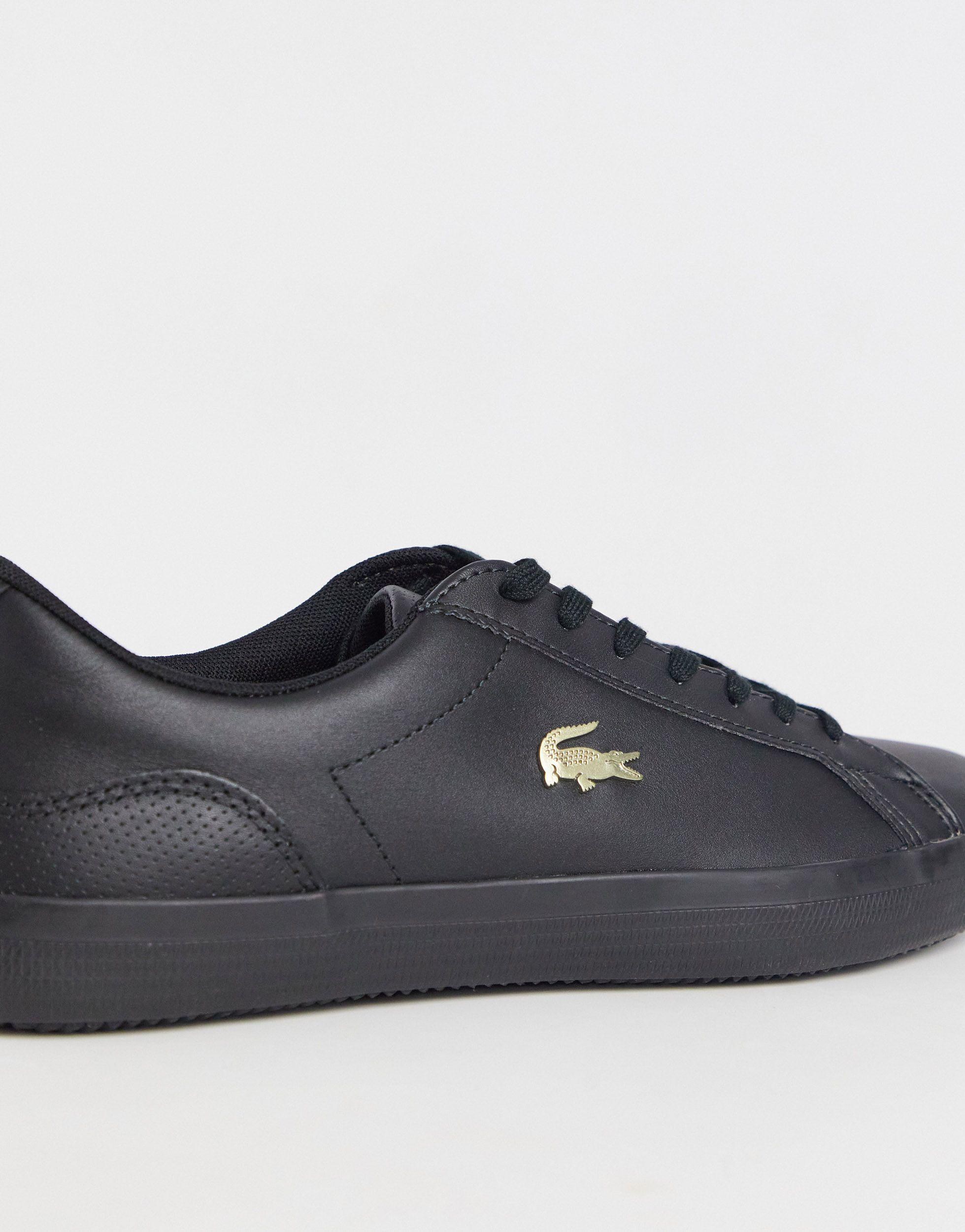 Lacoste Lerond Gold Croc Trainers in Black for Men | Lyst