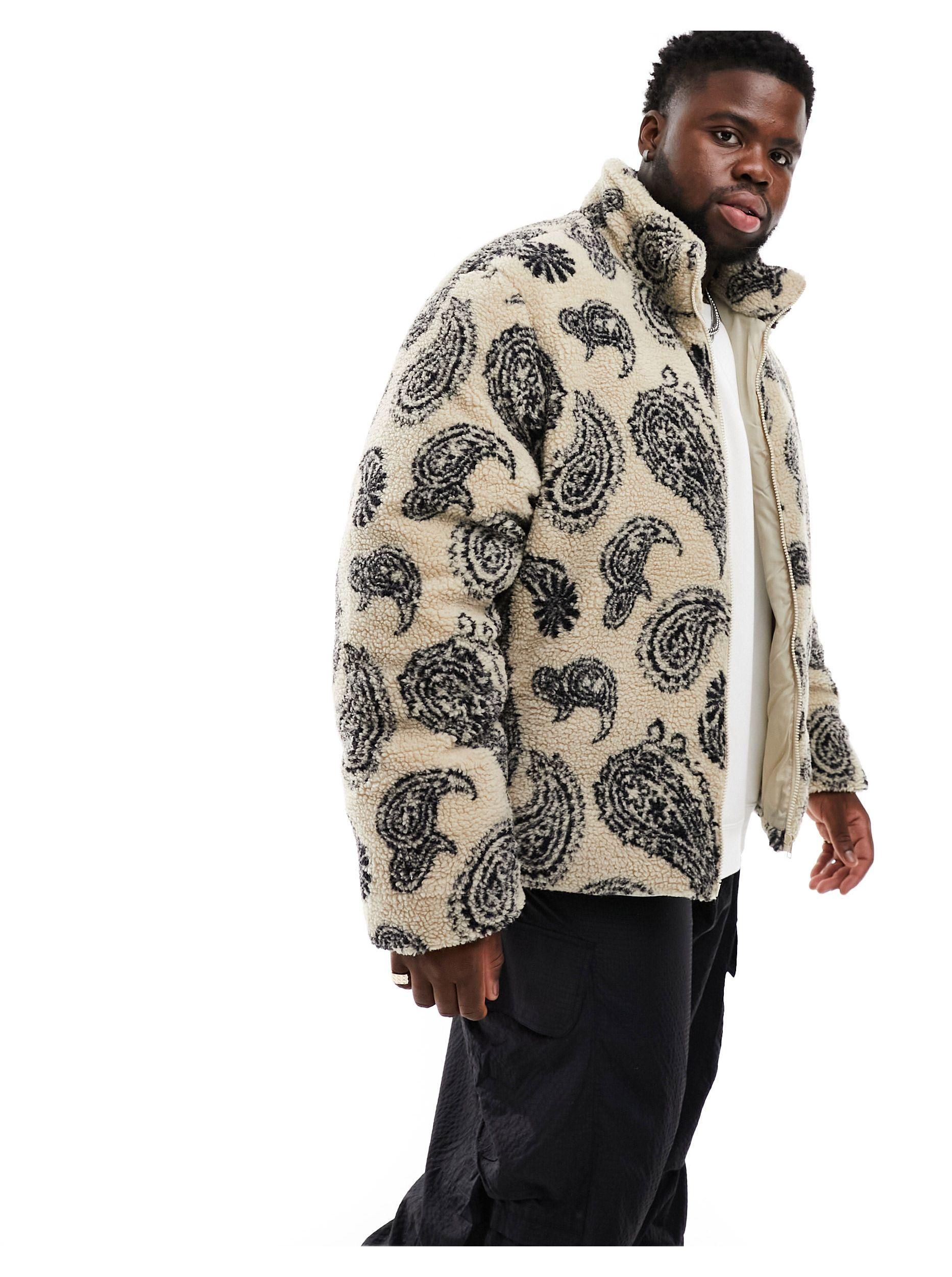 Ecru borg hotsell puffer jacket