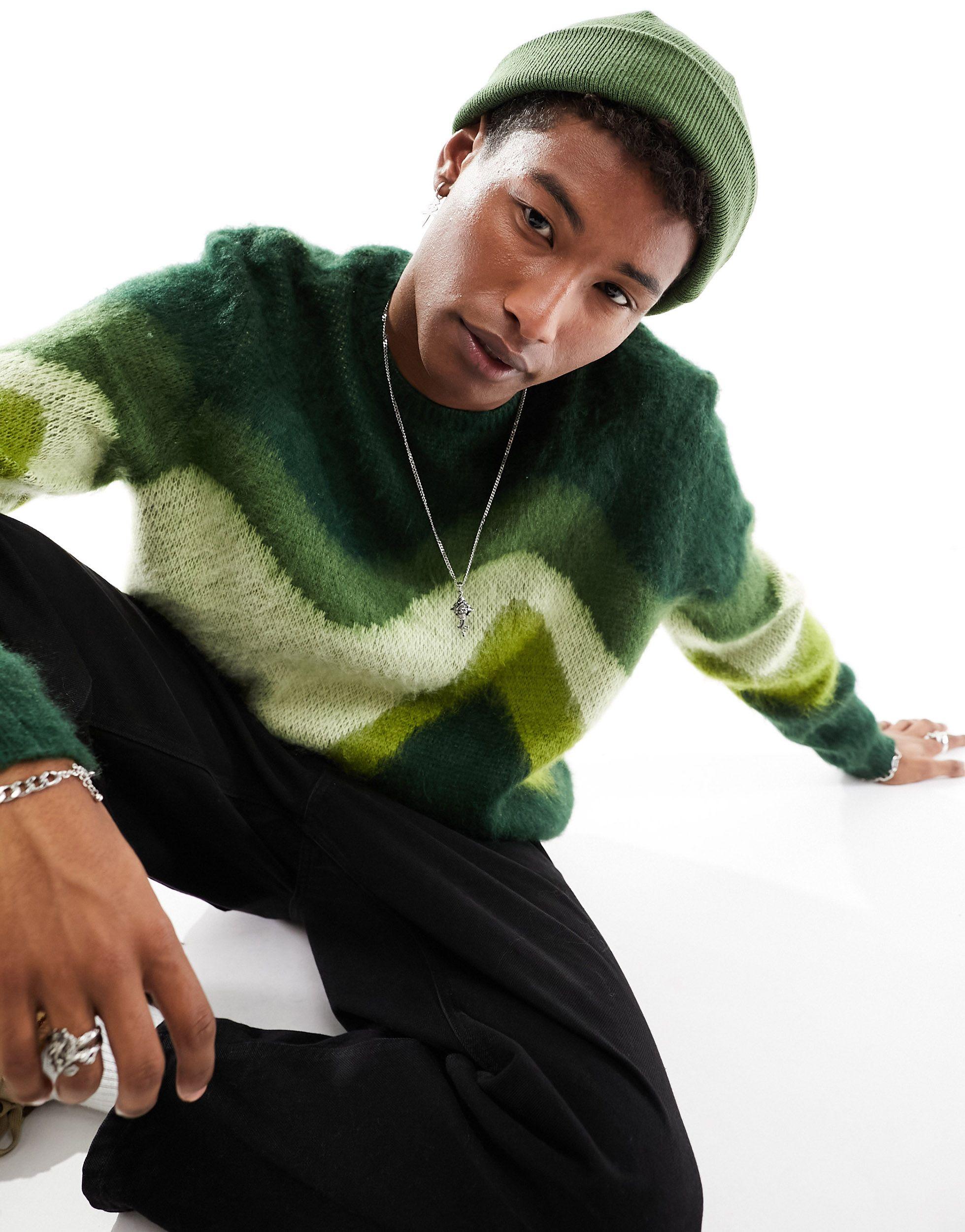 Green fluffy jumper hot sale