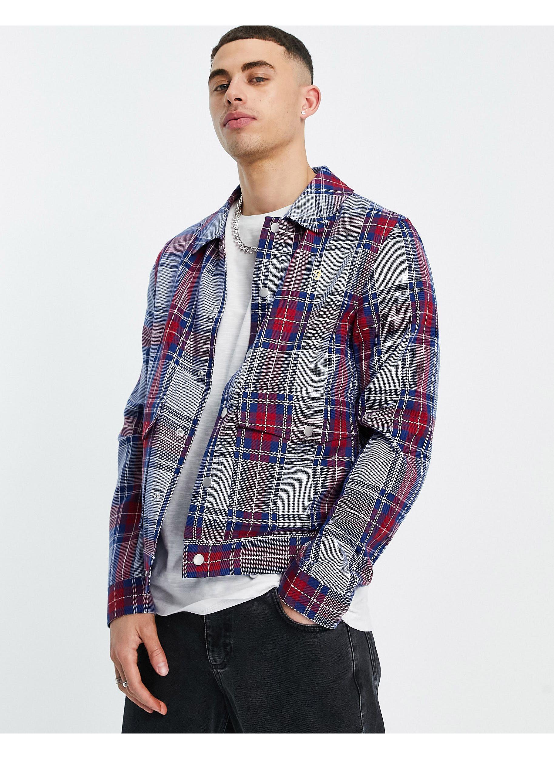 Wilcox - giacca trucker a quadri da Uomo di Farah in Rosso | Lyst