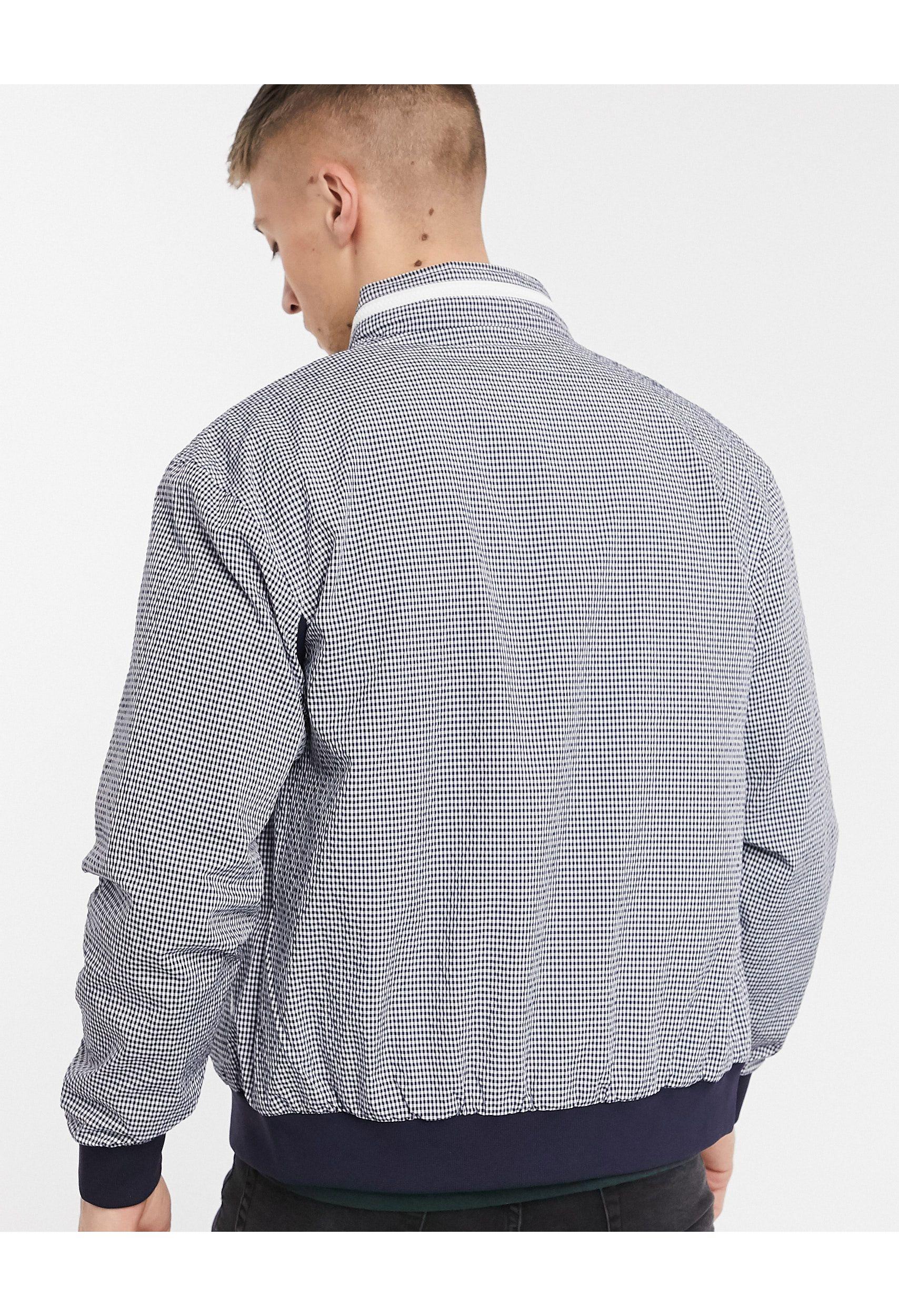 Lacoste Cotton Check Bomber Jacket in 